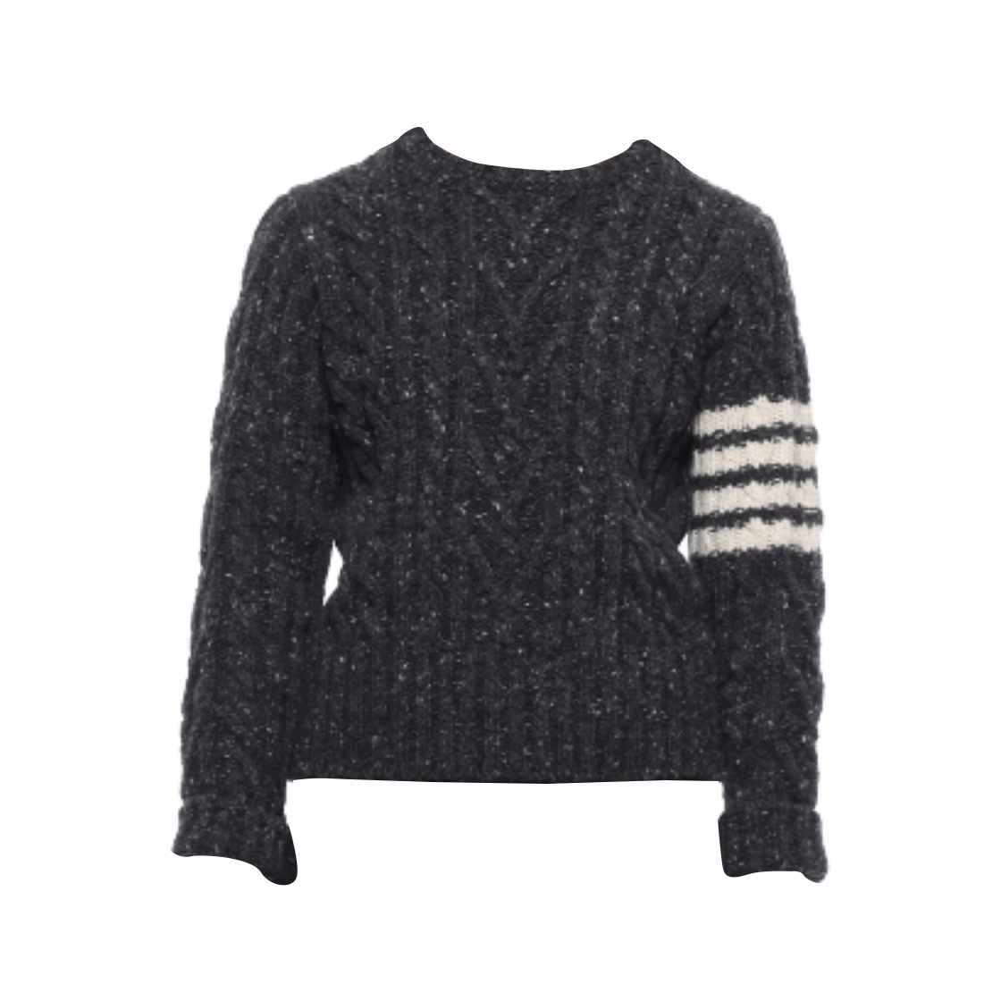 KKA001A-Y1502-025 (Kids) Thom Browne Wool Mohair Tweed Knit Dark Grey