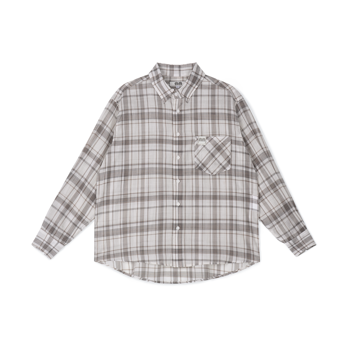 nnsh03gr Not New nn Label Check Shirts - Grey