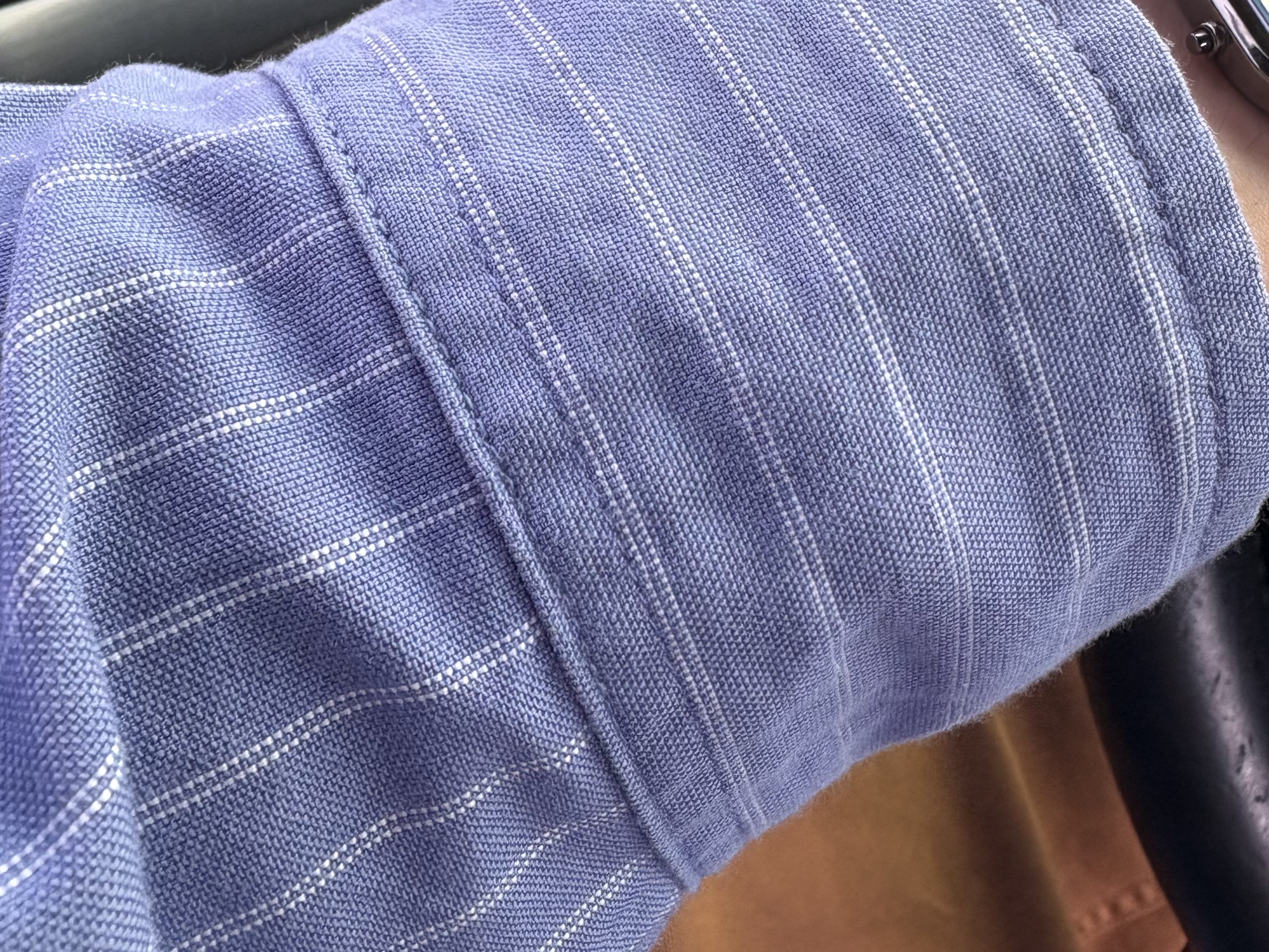 Stussy Oxford Shirt Blue Stripe 착용 스타일 - 1