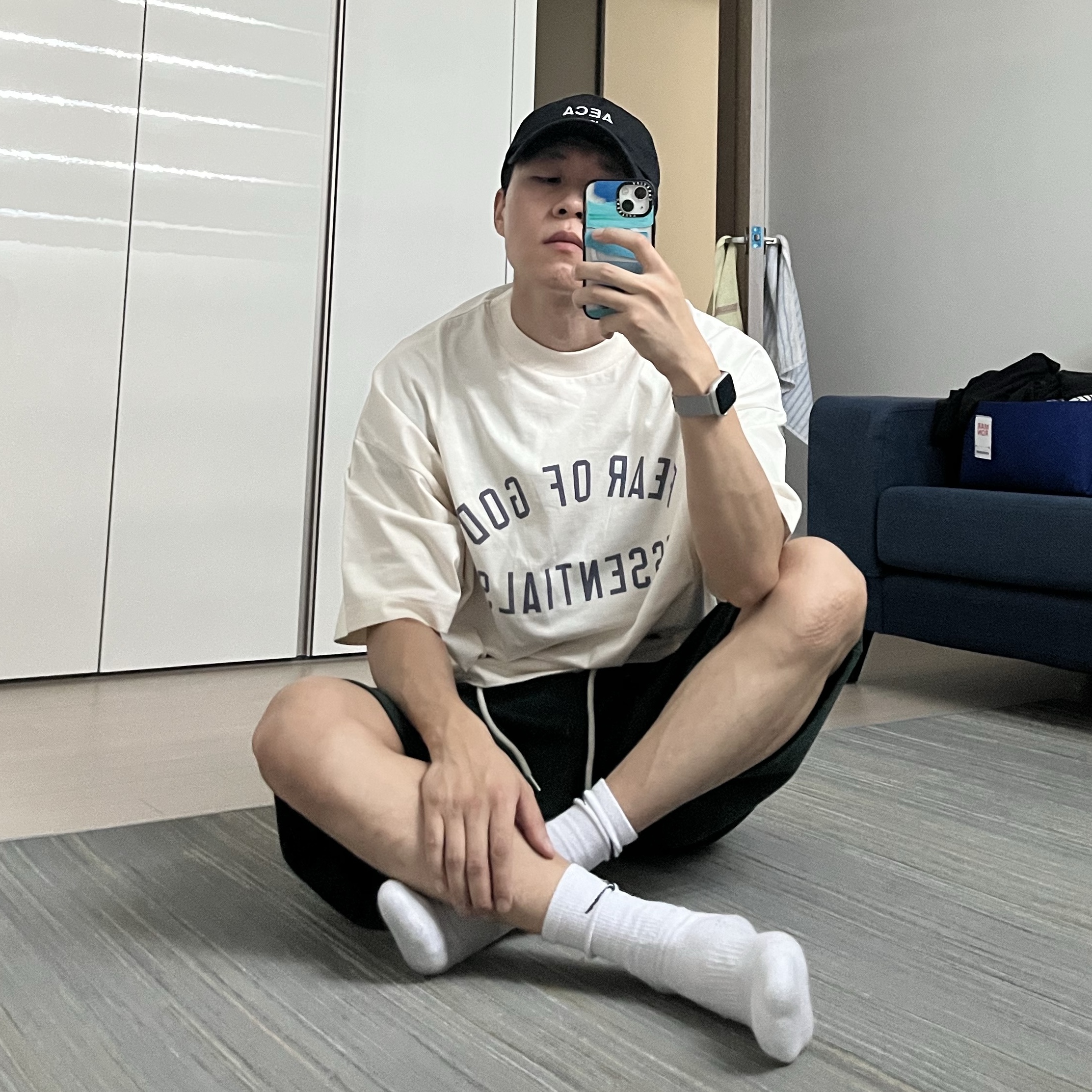 Essentials Jersey Crewneck Tee Shell - 24FW 착용 스타일 - 1