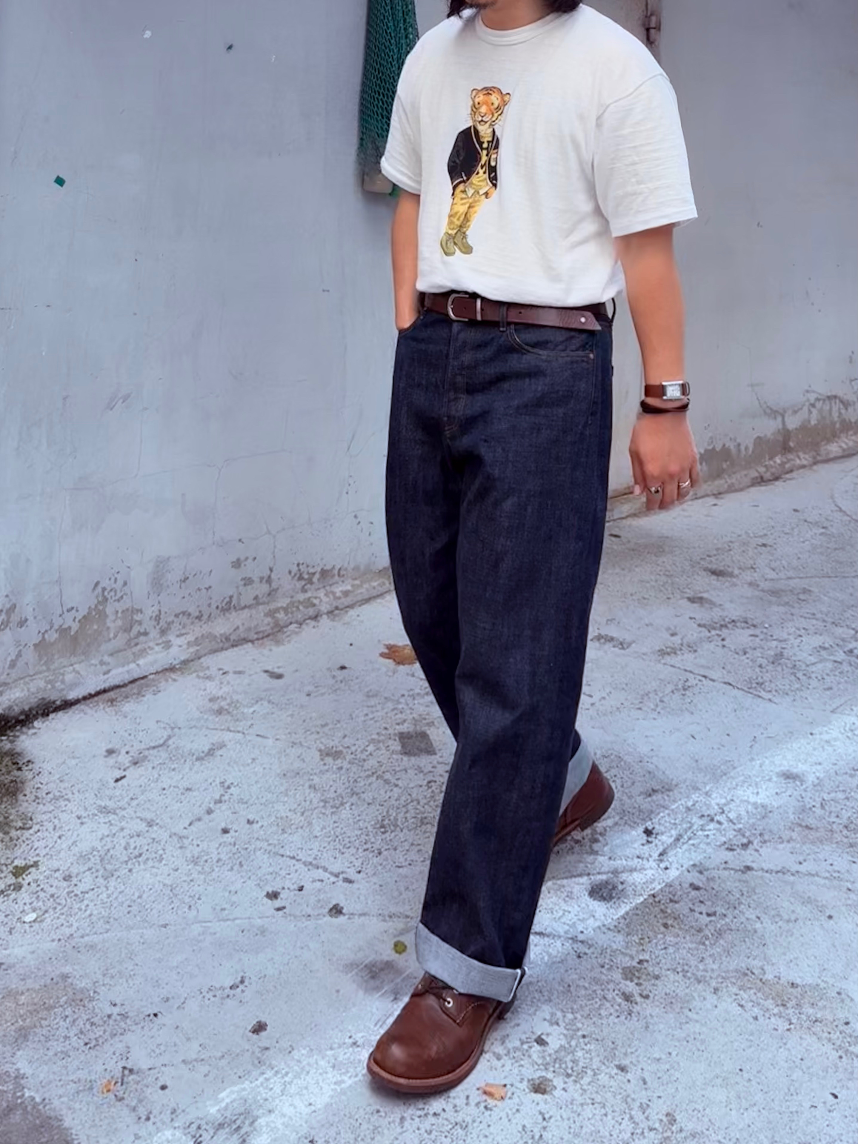 Human Made Graphic T-Shirt #4 White, Red Wing Iron Ranger 8111 Amber Harness - D 착용 스타일 - 2