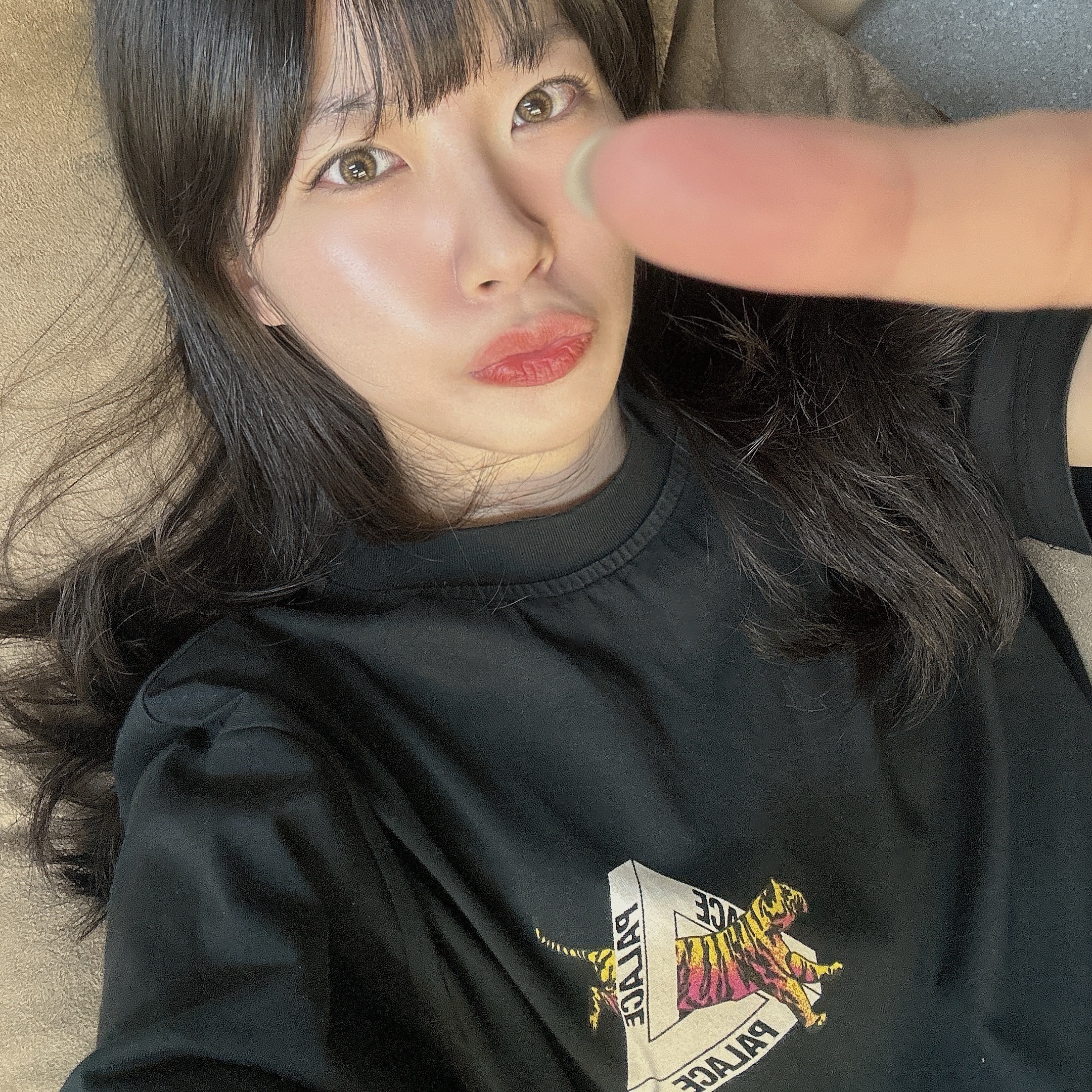 Palace Korea Tri-Ferg T-Shirt Black - 24SS 착용 스타일 - 1
