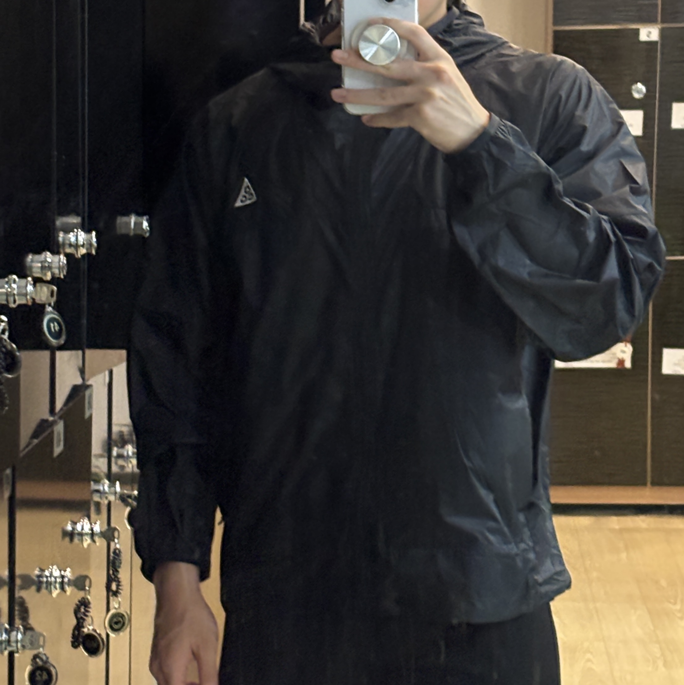 Nike ACG Cinder Cone Windproof Jacket Black Anthracite - Asia 착용 스타일