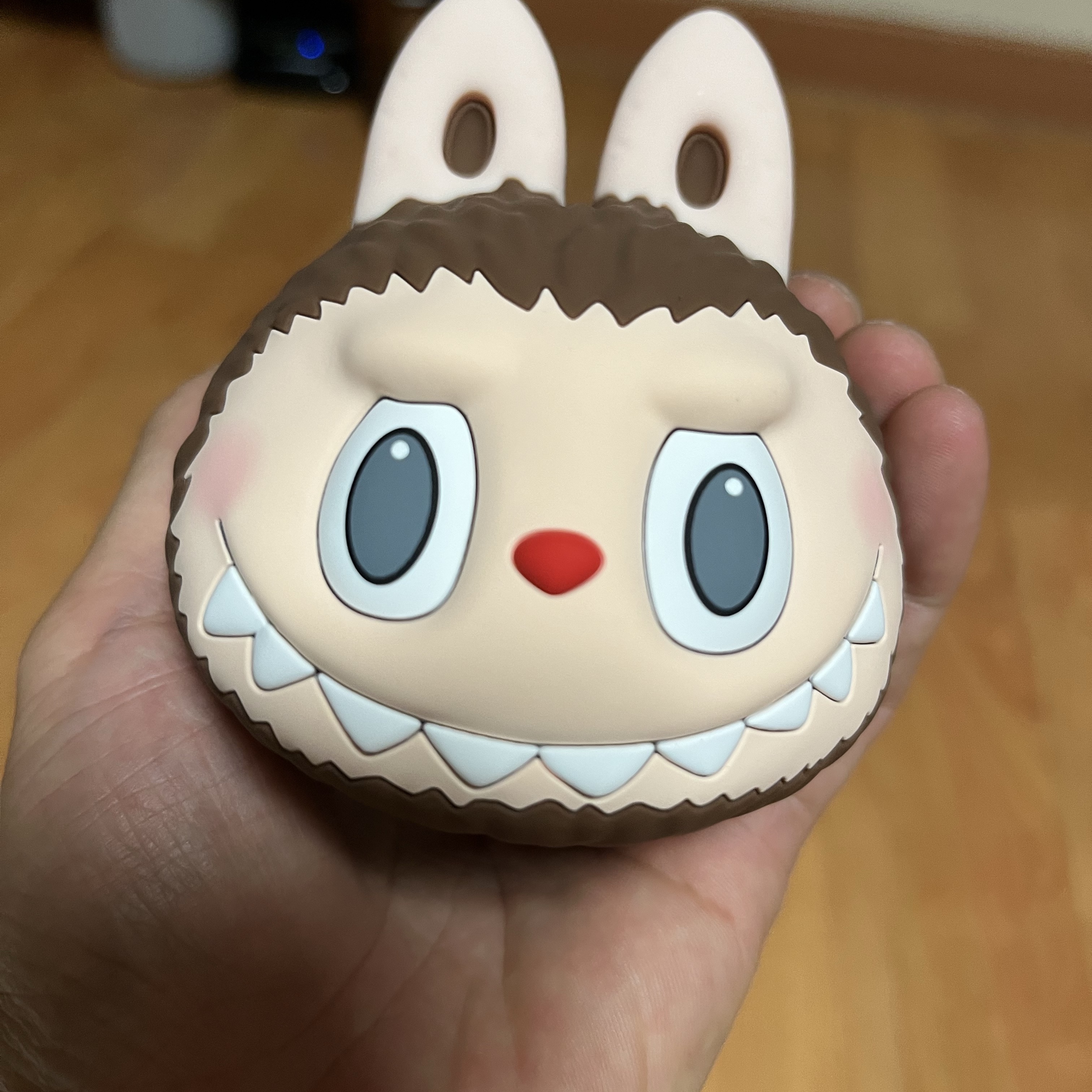 Pop Mart Labubu Original Silicone Earphone Bag Brown 착용 스타일