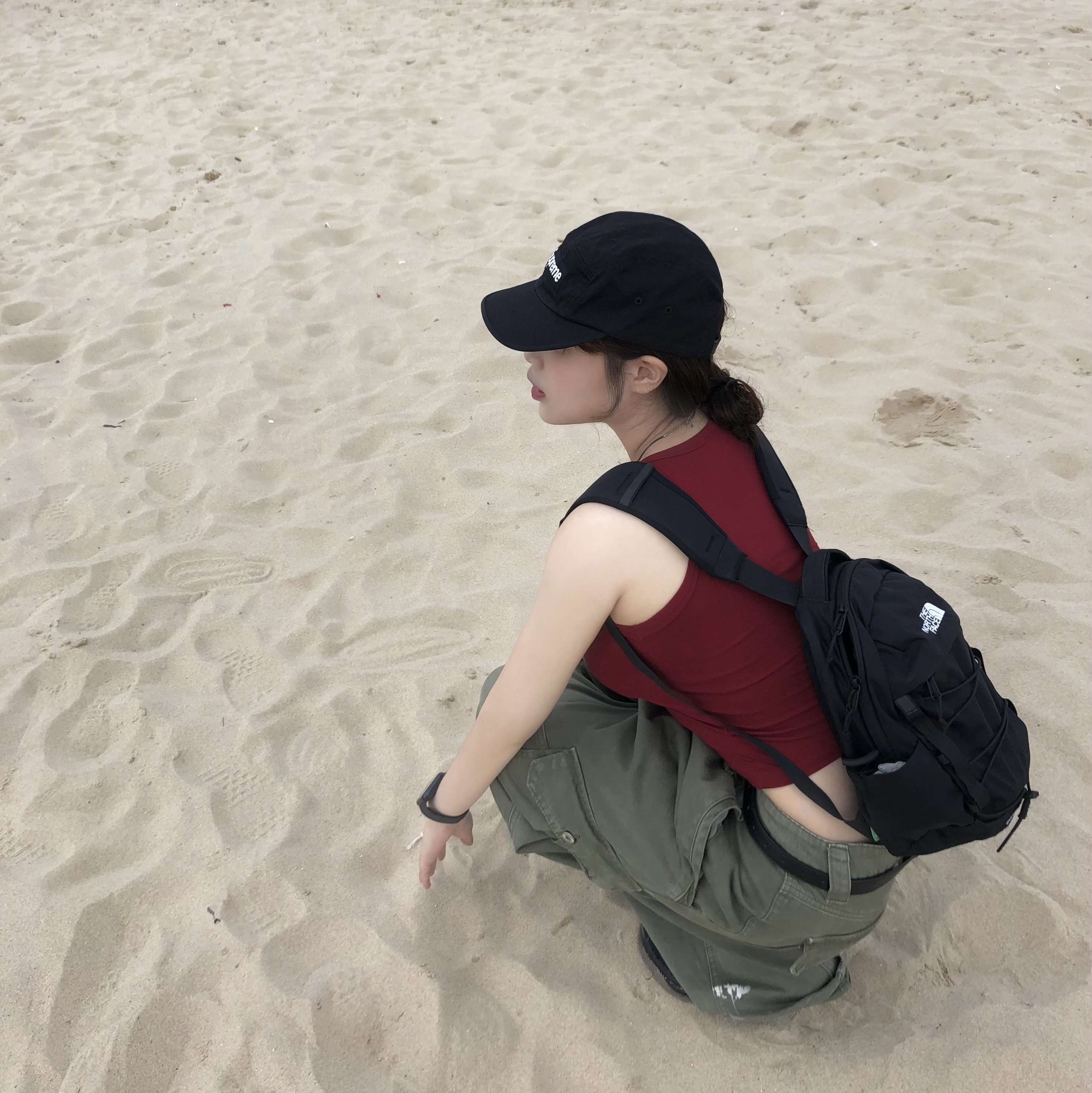 Supreme Washed Chino Twill Camp Cap Black, The North Face Borealis Mini Backpack Black 착용 스타일