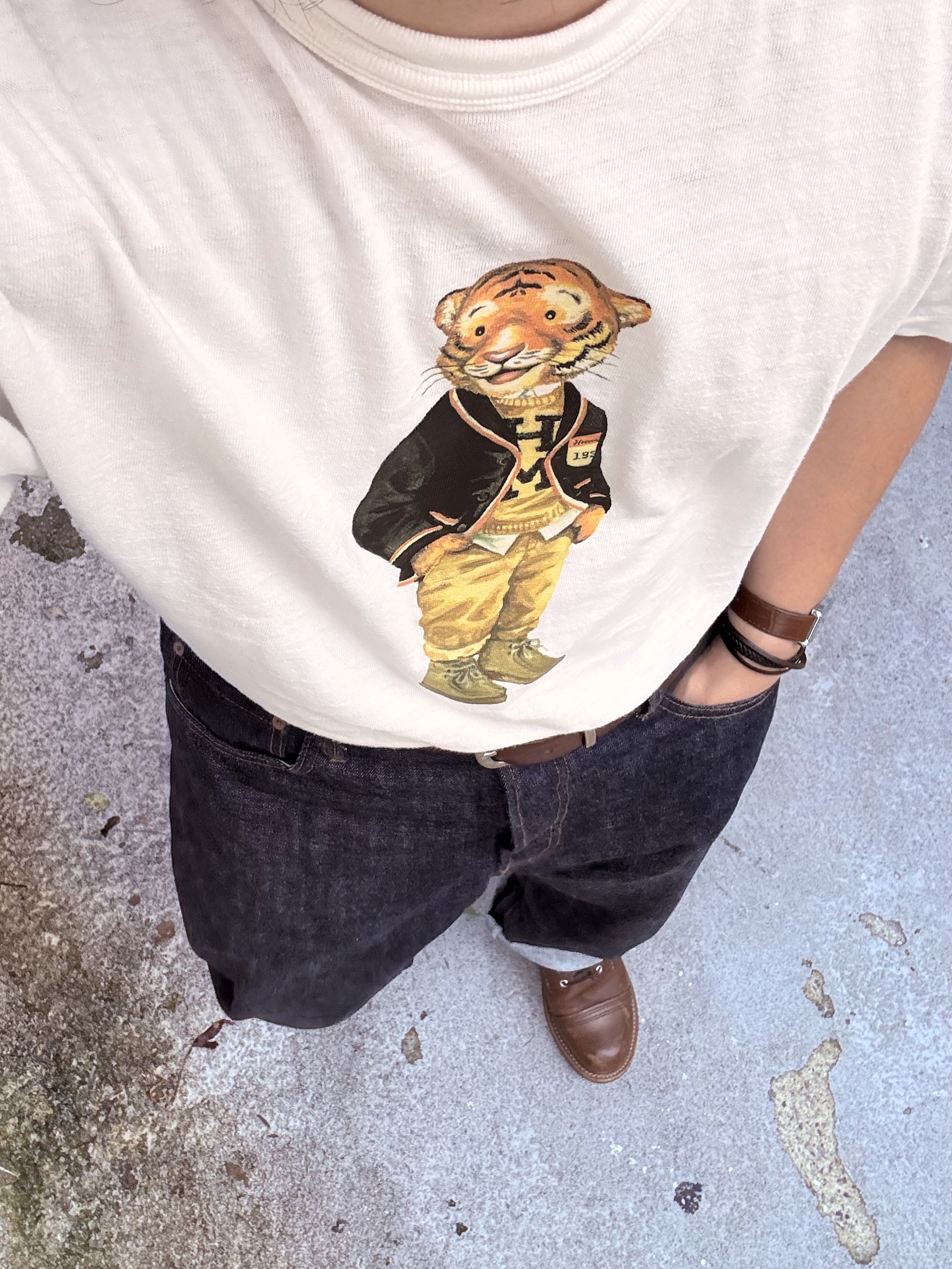 Human Made Graphic T-Shirt #4 White, Red Wing Iron Ranger 8111 Amber Harness - D 착용 스타일 - 3
