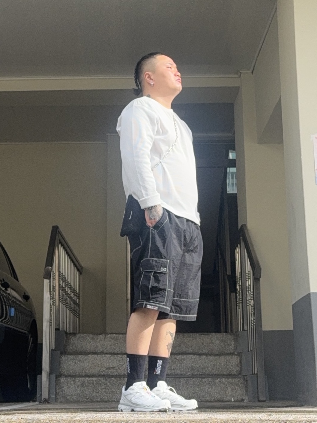 Supreme Mesh Mini Pouch Black - 25SS, Salomon XT-6 ADV White 착용 스타일