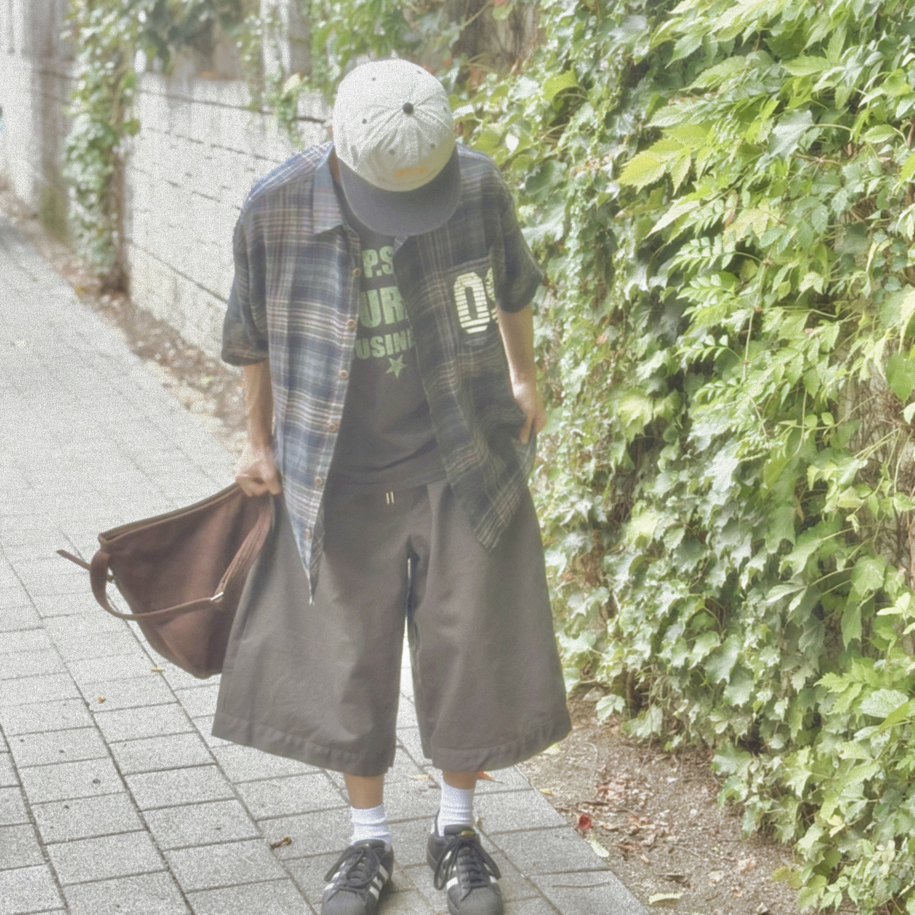 Hello Sunrise Two Tone Washed OG Logo 6panel Cap Oatmeal Beige & Charcoal, Adidas Superstar Core Black White 착용 스타일 - 1