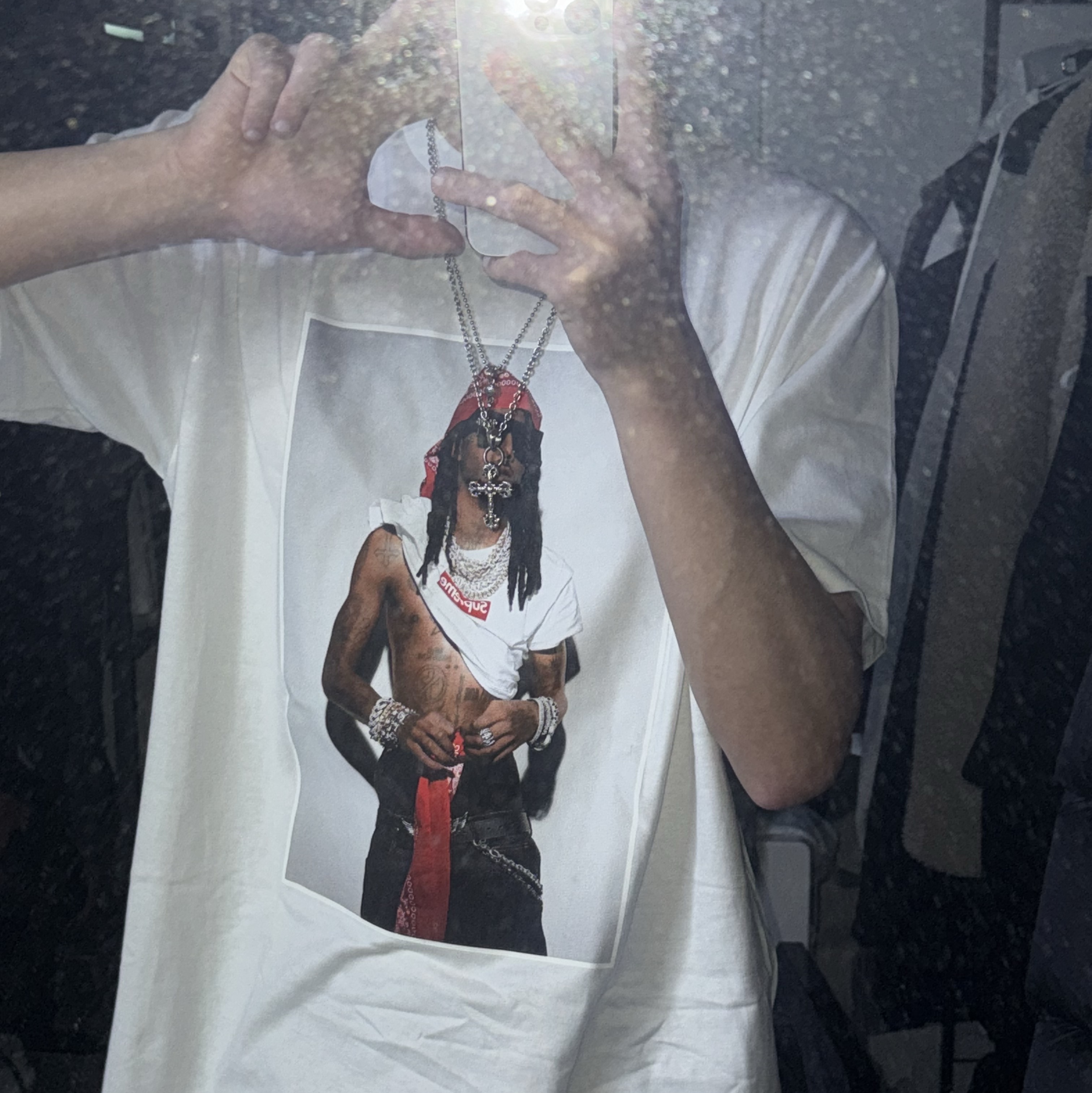 Supreme Playboi Carti T-Shirt White - 25FW 착용 스타일 - 1