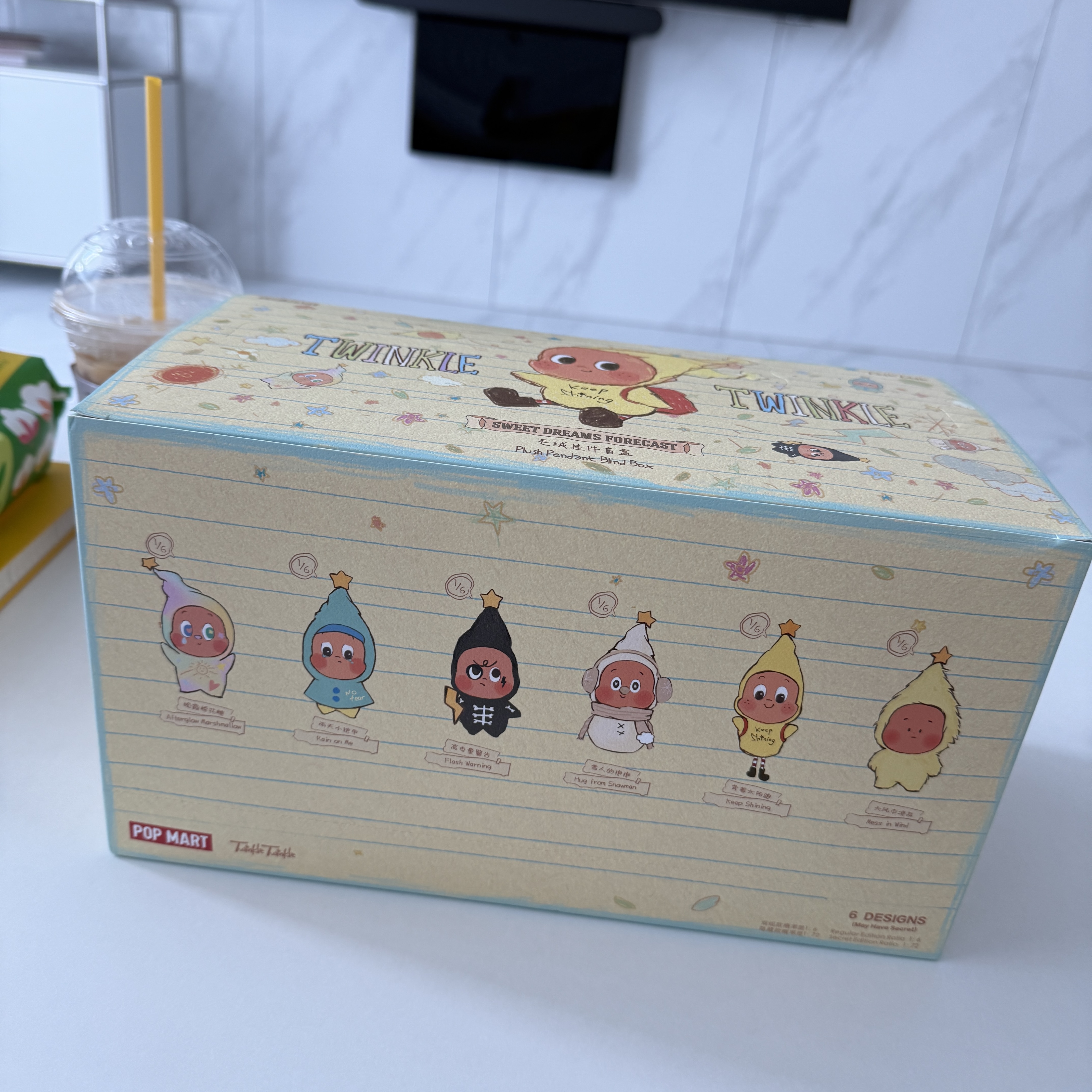 Pop Mart Twinkle Twinkle Sweet Dreams Forecast Series Plush Pendant Sealed Case (6 Blind Boxes) 착용 스타일