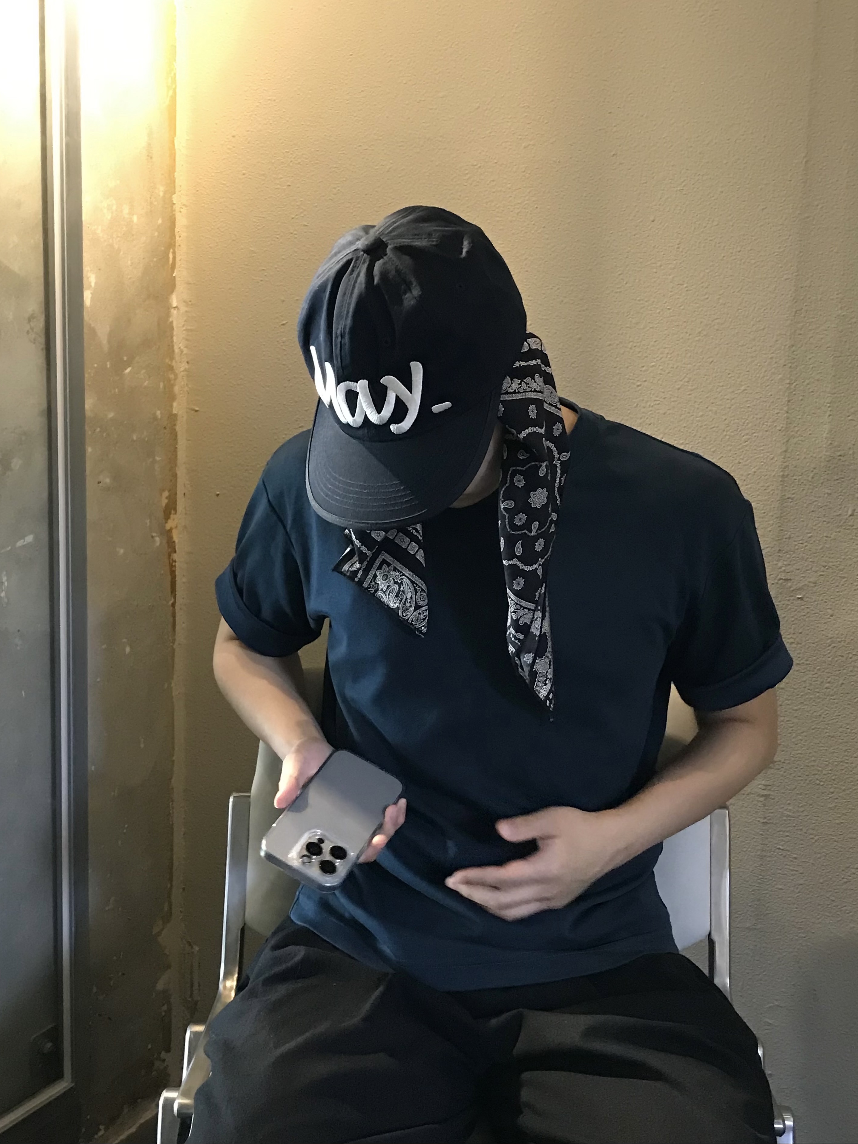 BP2DISORDER May Camp Cap Navy 착용 스타일 - 1