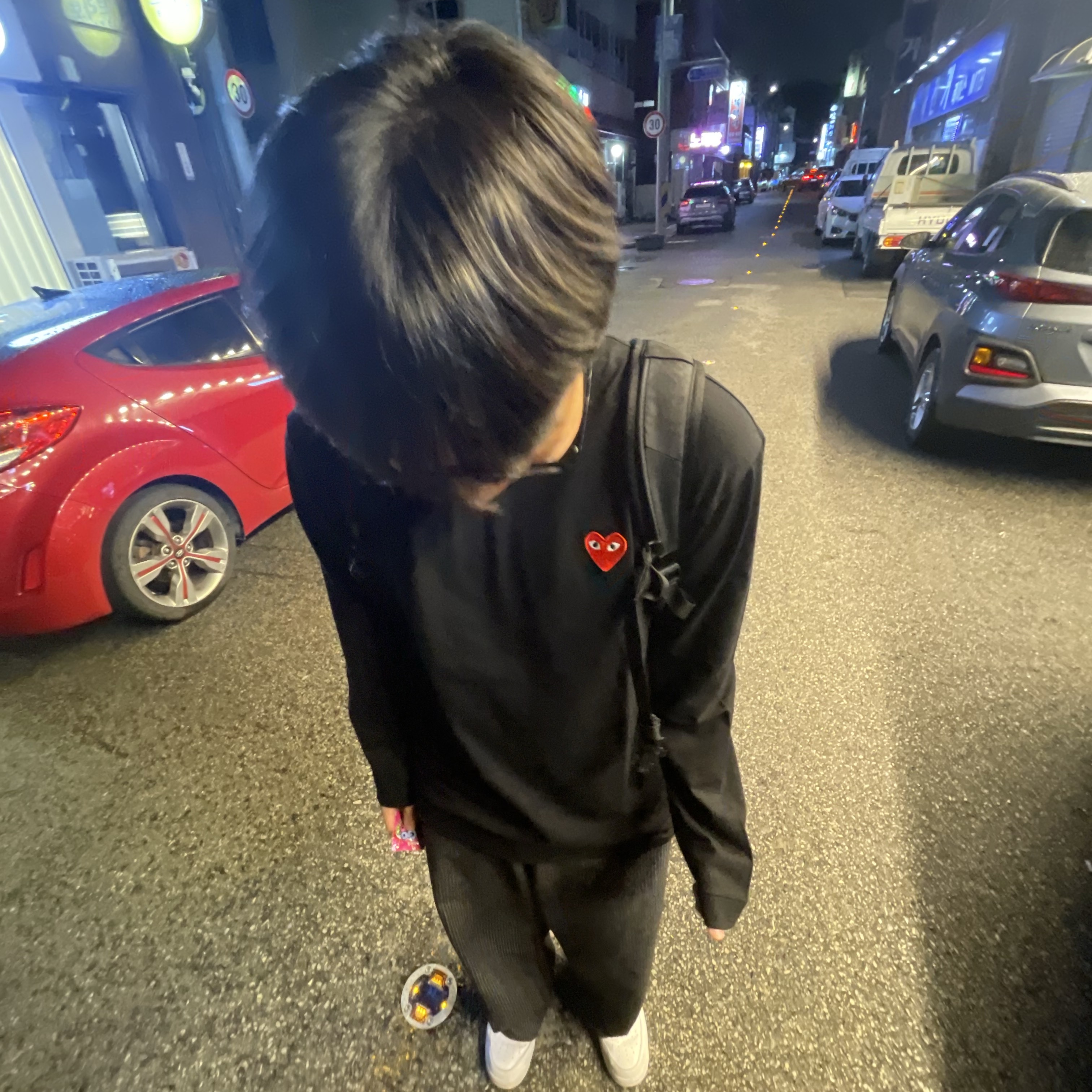 Play Comme des Garcons LS T-Shirt Black, Nike x Supreme Air Force 1 Low White 착용 스타일 - 1