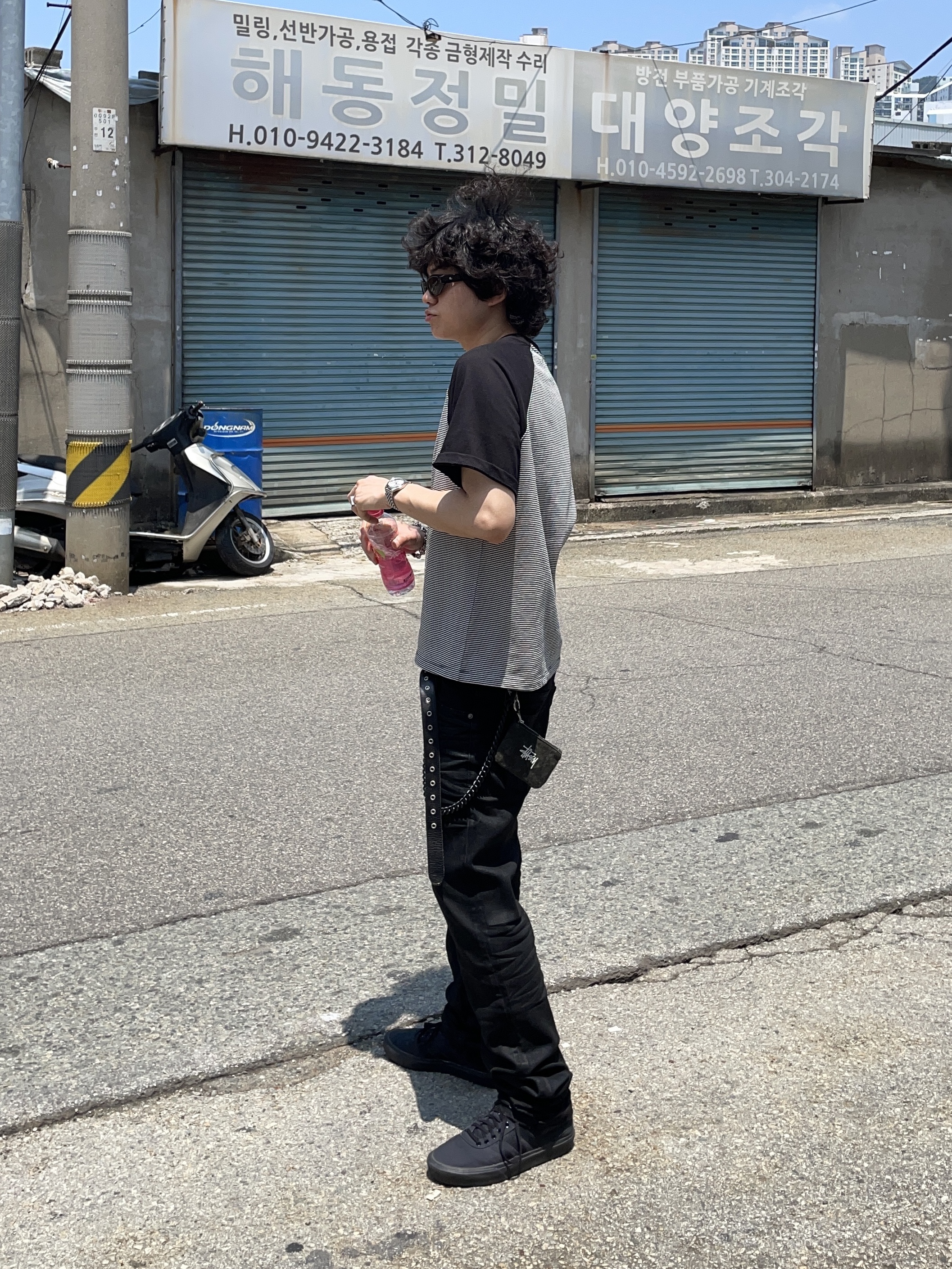 Stussy Canvas Coin Pouch Washed Black, Casio MTP-1183A-7A 착용 스타일