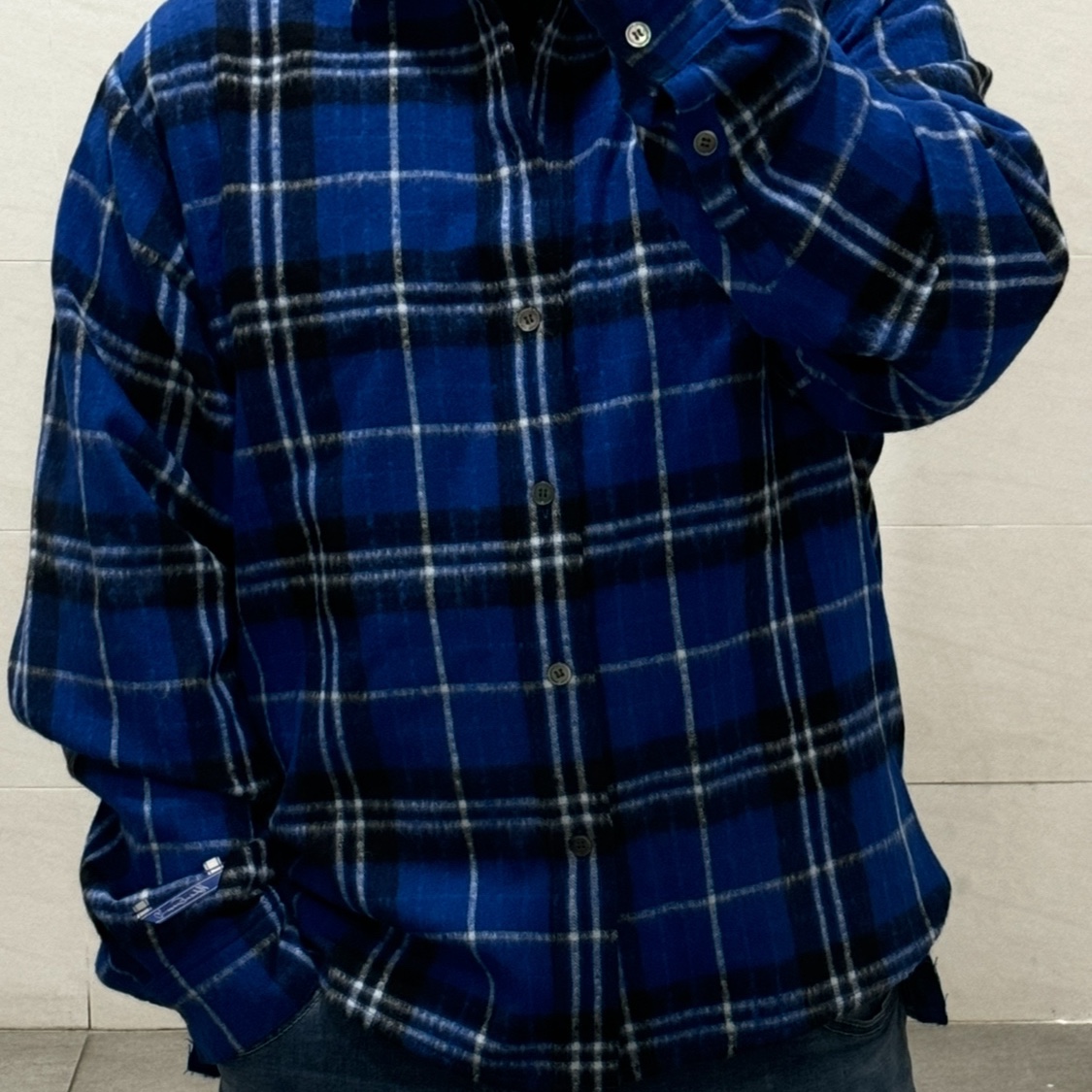 Ader Error Roa Shirt Z-Blue μ°©μ© μ€νμΌ