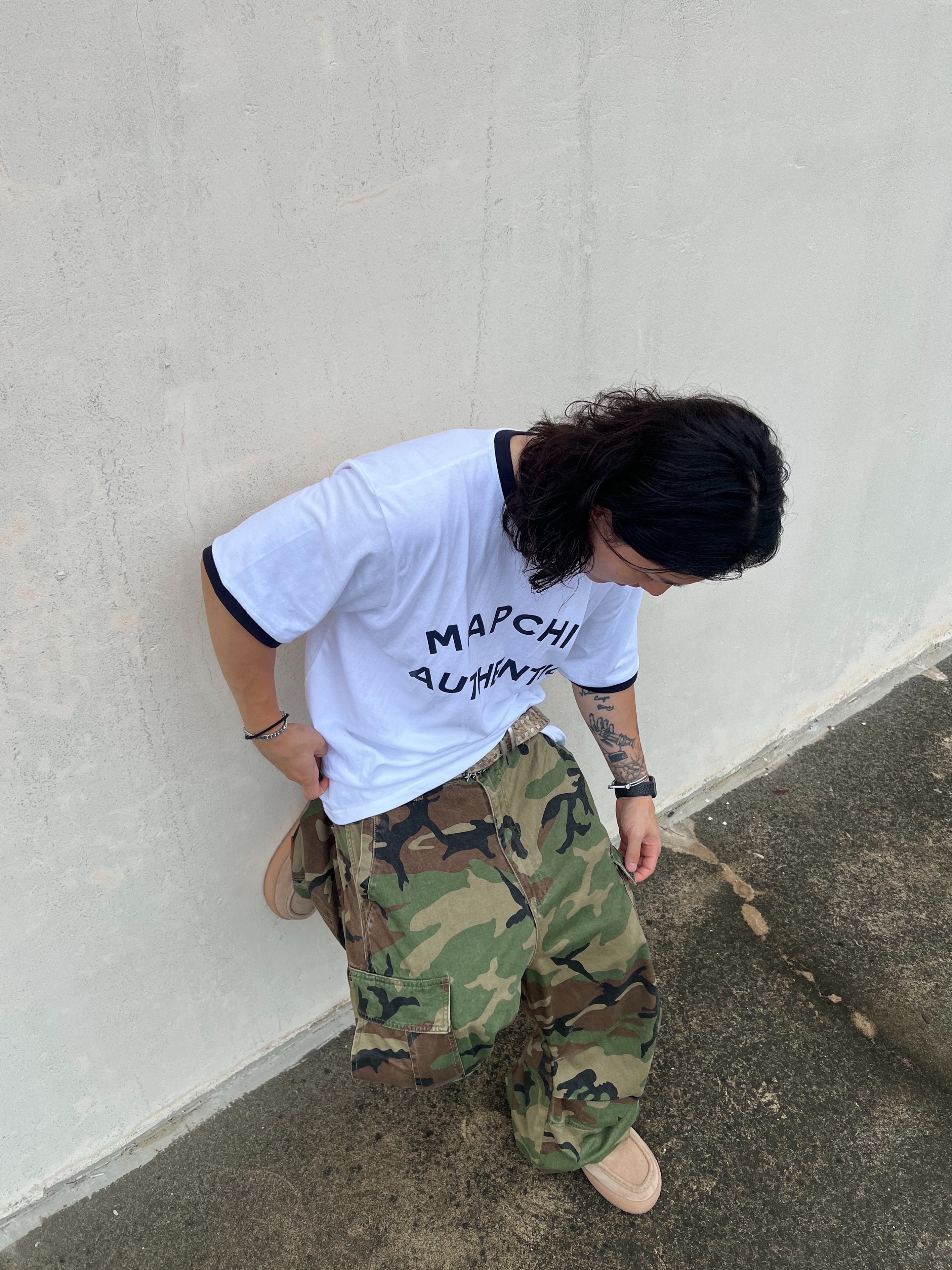 NOD Stone Washed Cargo Pants Camo 착용 스타일 - 1
