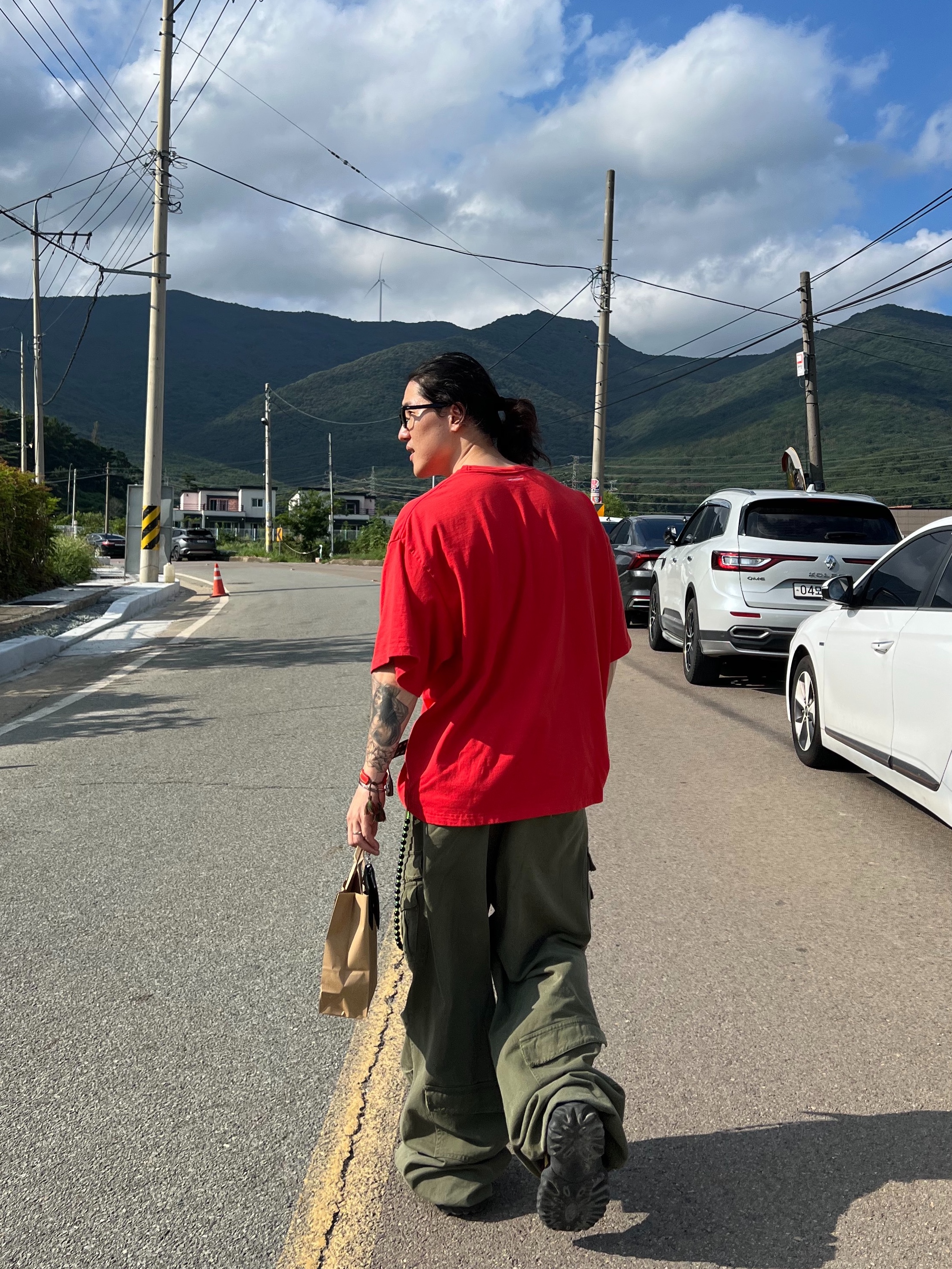 Nonnod Double Pocket Cargo Pants Vintage Khaki, Oakley Factory Team Suede Flesh Edge Boots Yellow 착용 스타일 - 6