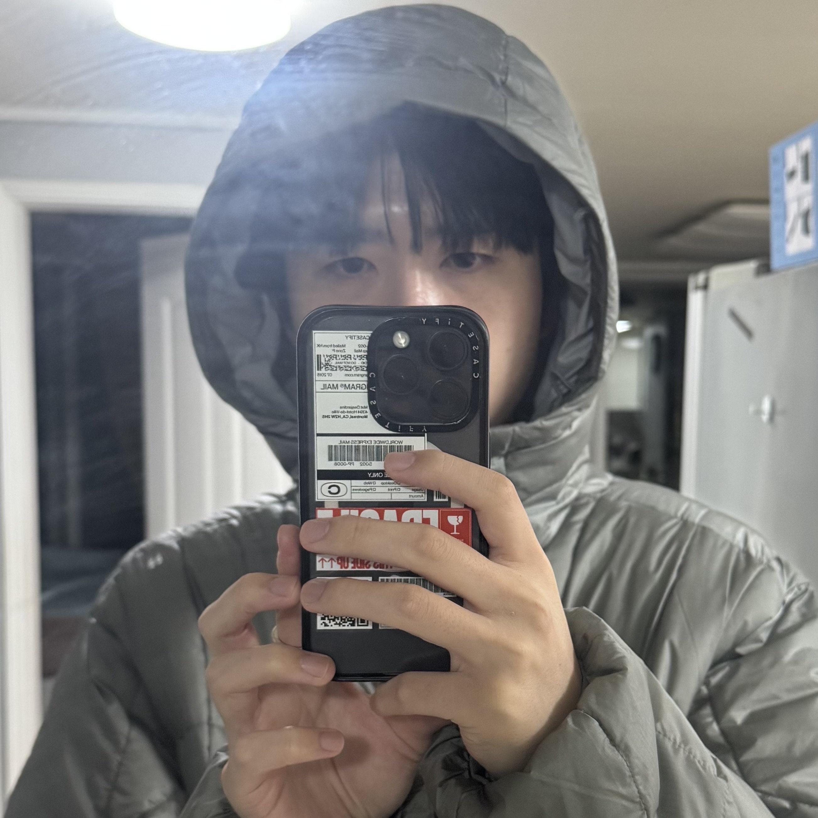 The North Face Wave LT On Jacket Gray 착용 스타일 - 2