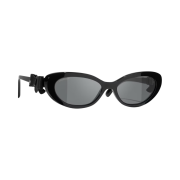Chanel Cat Eye Sunglasses Acetate Calfskin & Black