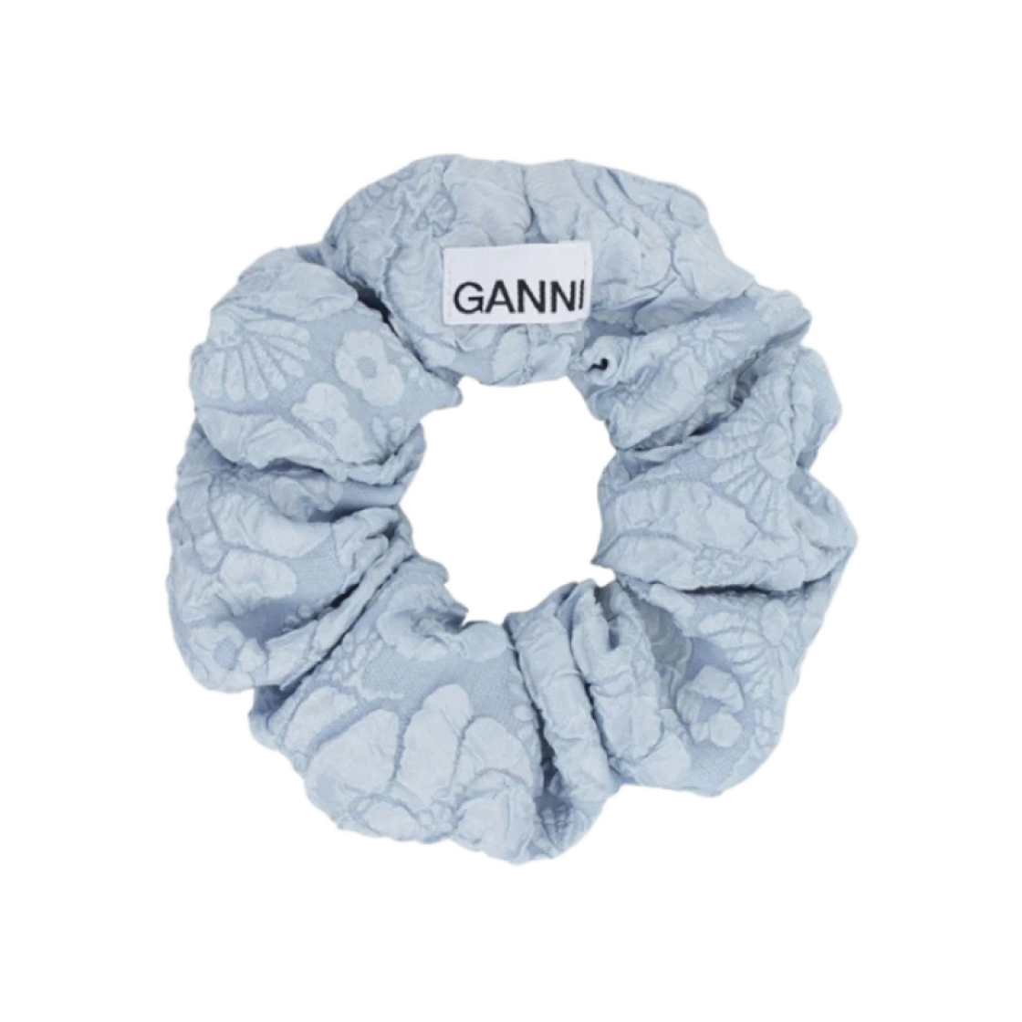A5027-772 (W) Ganni Stretch Jacquard Scrunchie Sky Blue