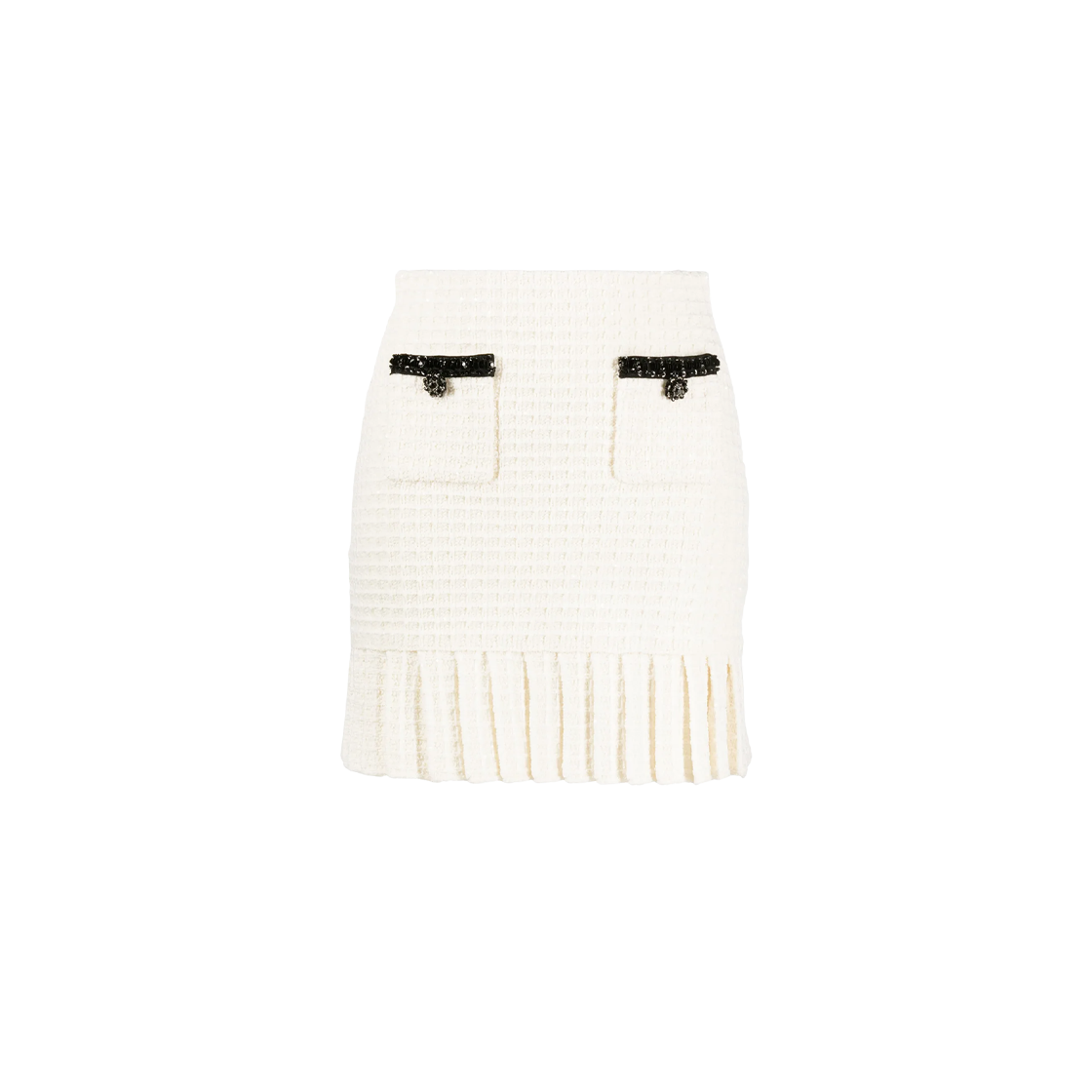 (W) 셀프 포트레이트 텍스처드 니트 스커트 크림((W) Self Portrait Textured Knit Skirt Cream)