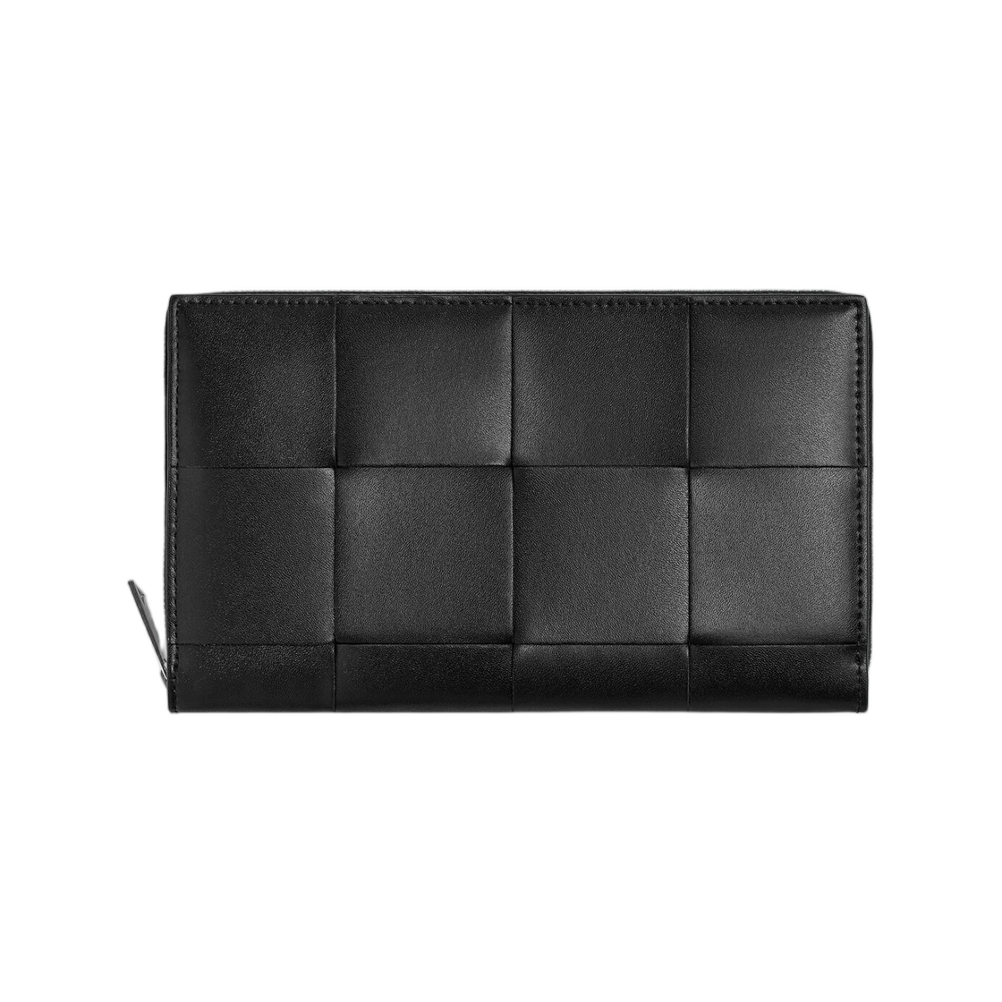 814649VBWD51042 Bottega Veneta Cassette Zip Around Wallet Black Parakeet