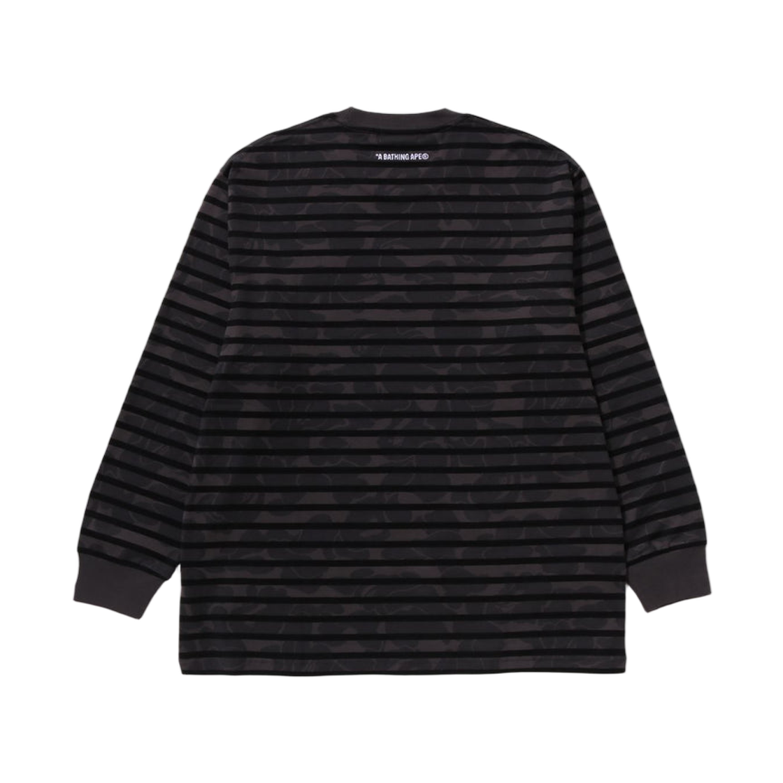 베이프 솔리드 카모 원 포인트 릴렉스드 핏 스트라이프 롱슬리브 티셔츠 블랙(BAPE Solid Camo One Point Relaxed Fit Stripe L/S T-Shirt Black) - 2