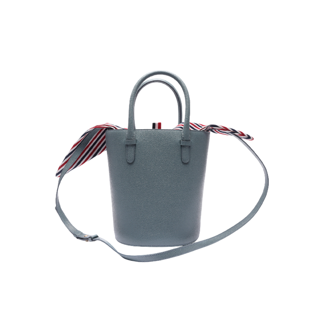 FAP383A-00198-475 Thom Browne Pebble Grain Leather Bucket Bag Medium Blue
