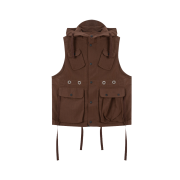 Vacant Archive Men Brook Cargo Hoodie Vest Brown