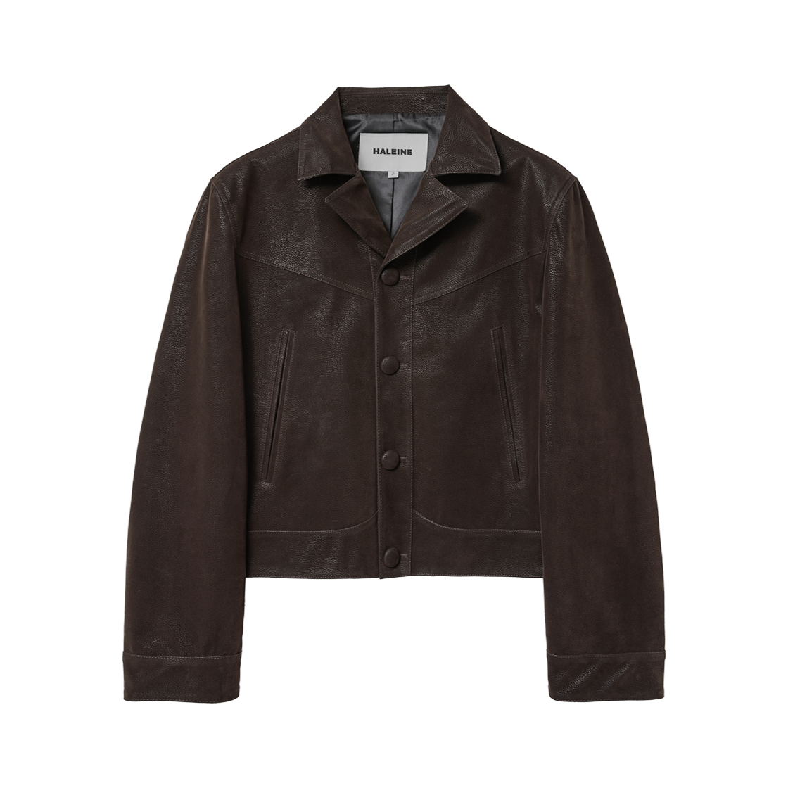 알렌느 크롭드 누벅 스트럭처드 자켓 브라운