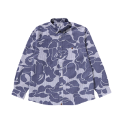 BAPE Stripe Camo Relaxed Fit Shirt Navy