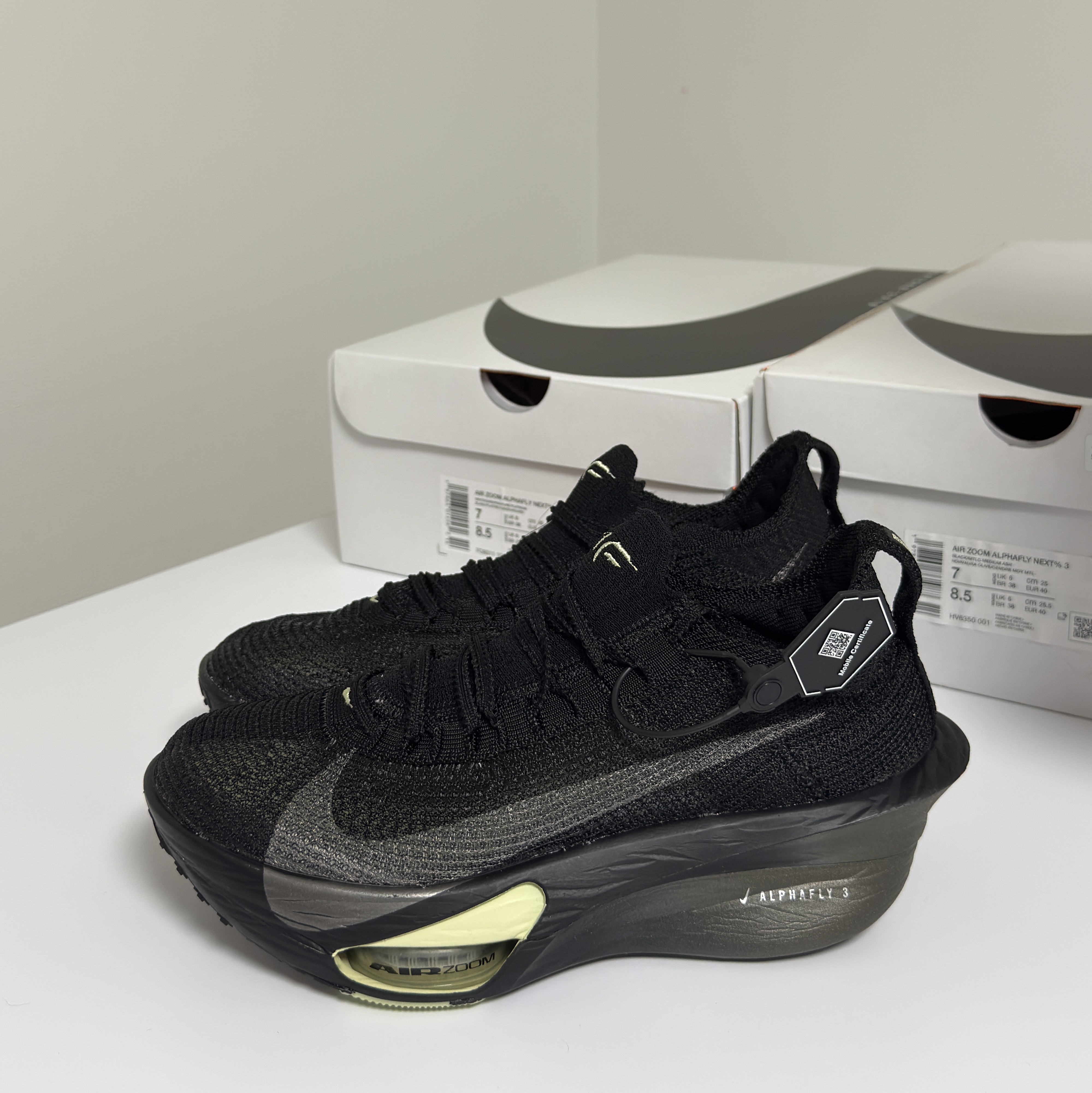 Nike Air Zoom Alphafly Next% 3 Black Olive Aura 착용 스타일 - 1