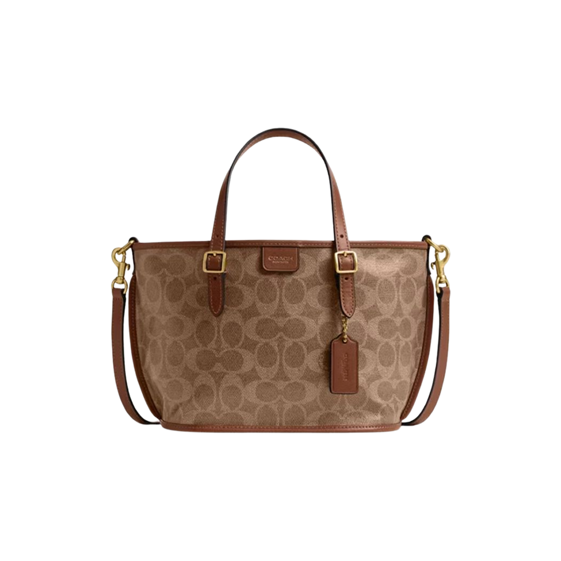 CCD94-B4YLR Coach Taxi Signature Canvas 21 Tote Bag Brass Ten Sables