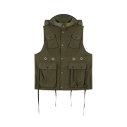 Vacant Archive Men Brook Cargo Hoodie Vest Khaki