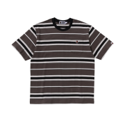 BAPE Ape Head One Point Pocket Stripe T-Shirts Black
