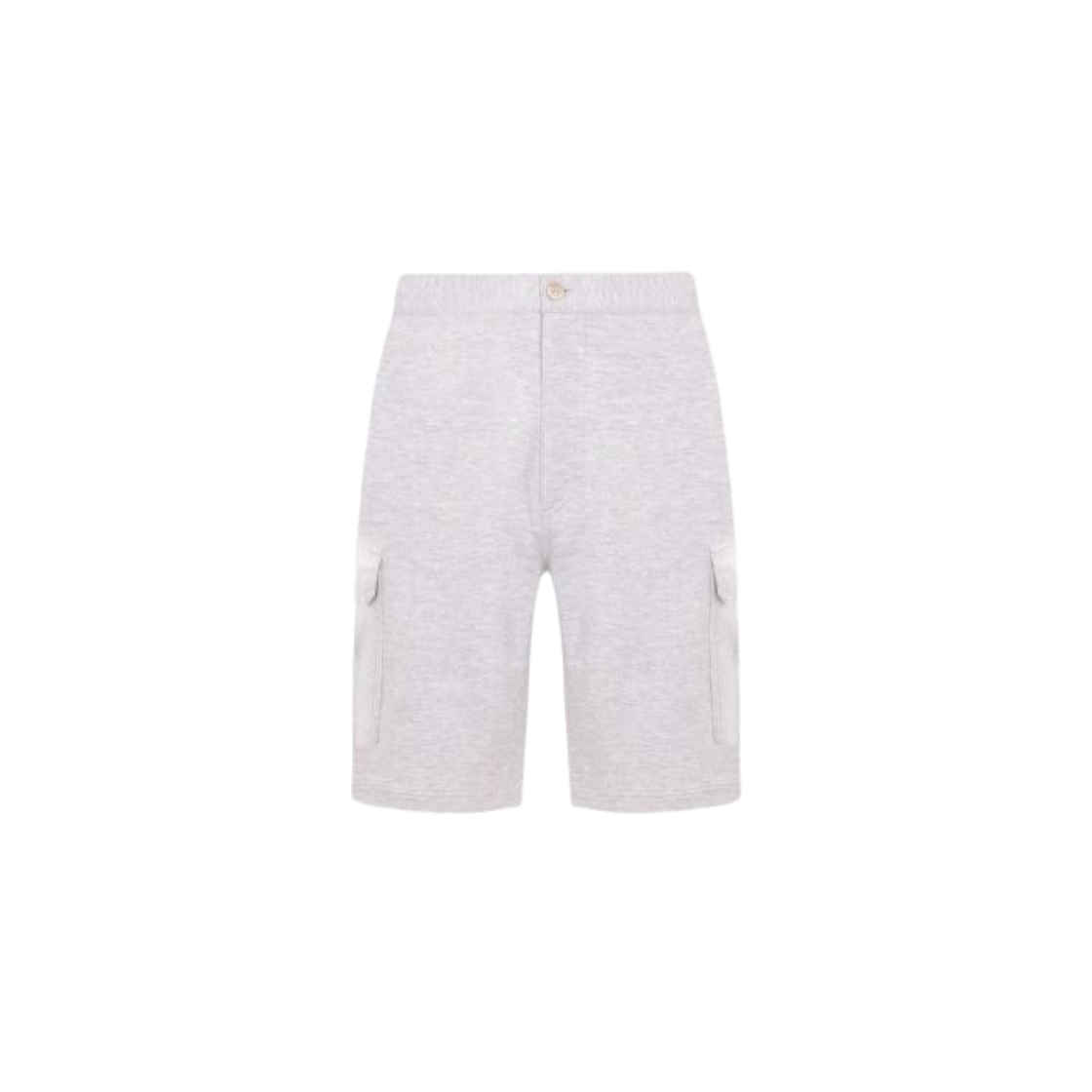MM8313222G-C1250 Brunello Cucinelli Cotton Cashmere and Silk French Terry Double Cloth Bermuda Shorts with Cargo Pockets Grey
