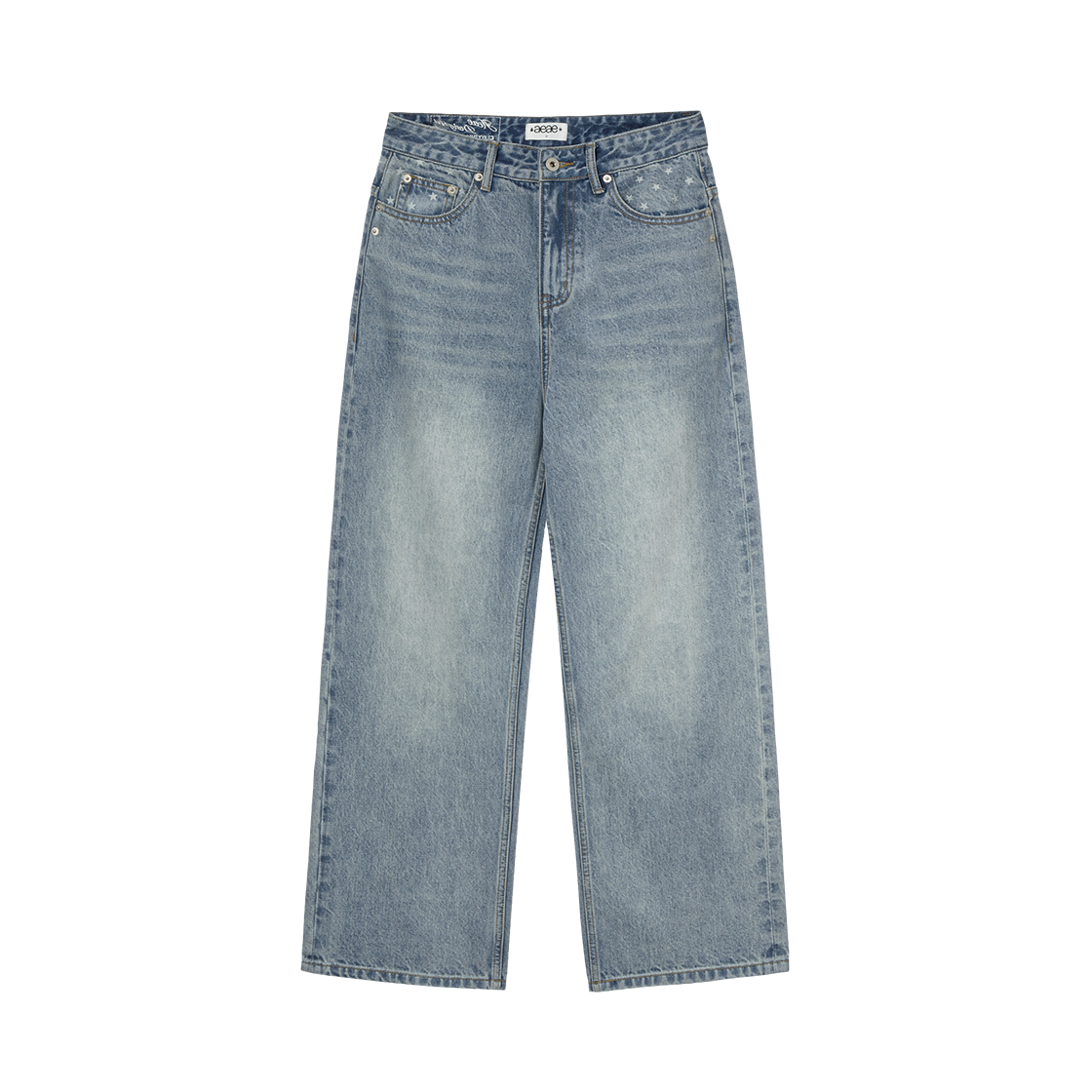 에이이에이이 스타 포켓 데님 팬츠 라이트 블루(AEAE Star Pocket Denim Pants Light Blue)