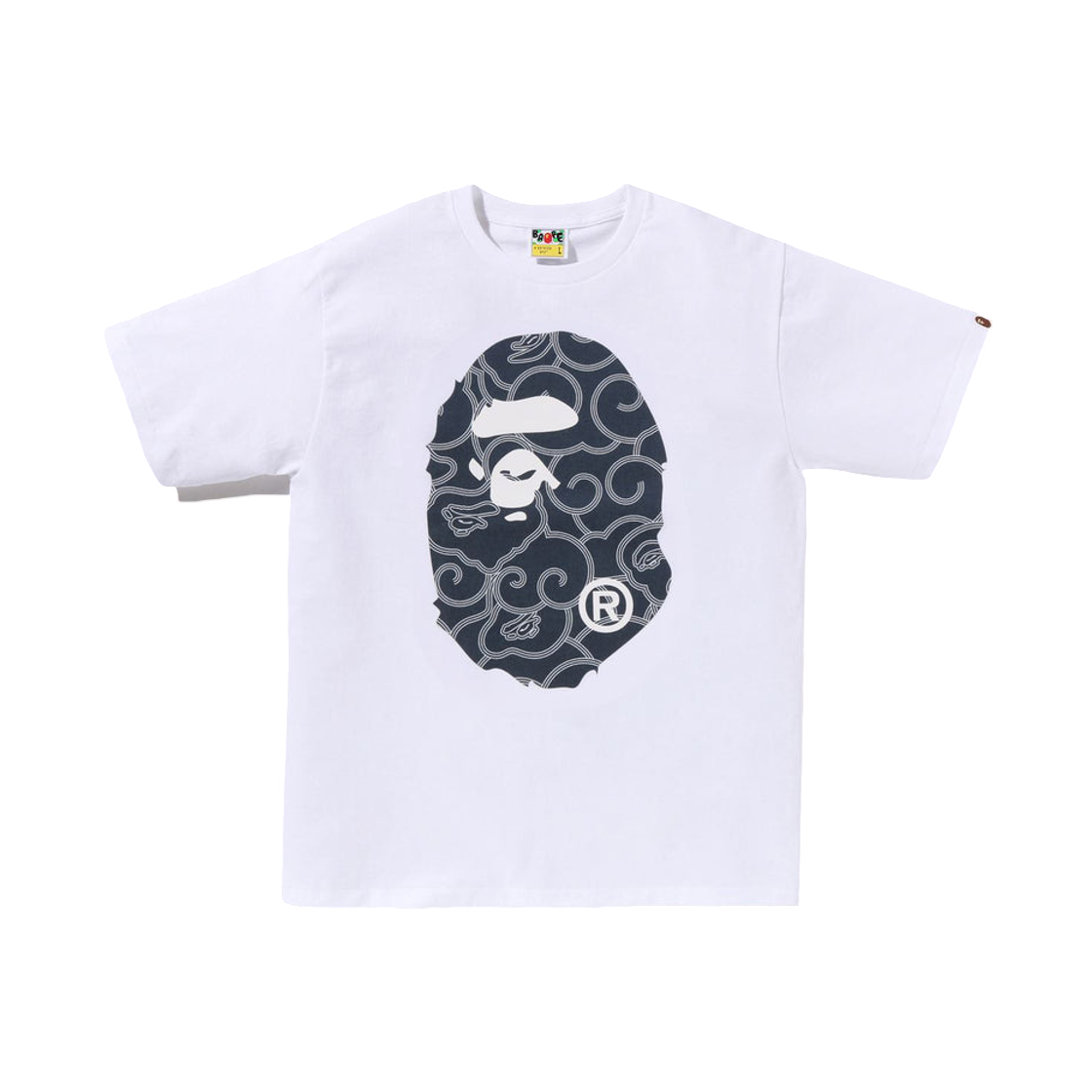 베이프 재패니즈 클라우드 카모 빅 에이프 헤드 티셔츠 화이트(BAPE Japanese Cloud Camo Big Ape Head T-Shirt White) - 1