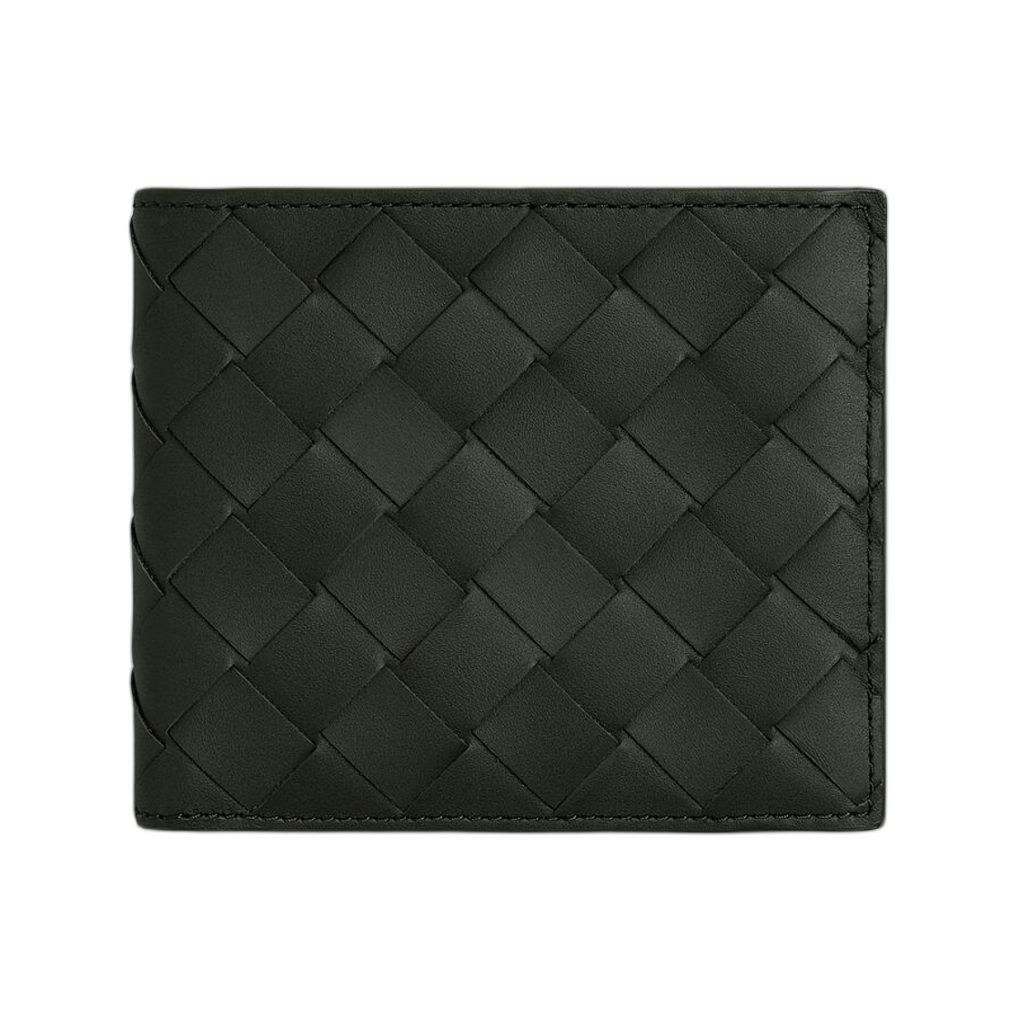 749412VCPQ43009 Bottega Veneta Intrecciato Bi-Fold Wallet with Coin Purse Dark Green