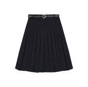 Self Portrait Women Pleated Twill Midi Skirt Black - 25FW