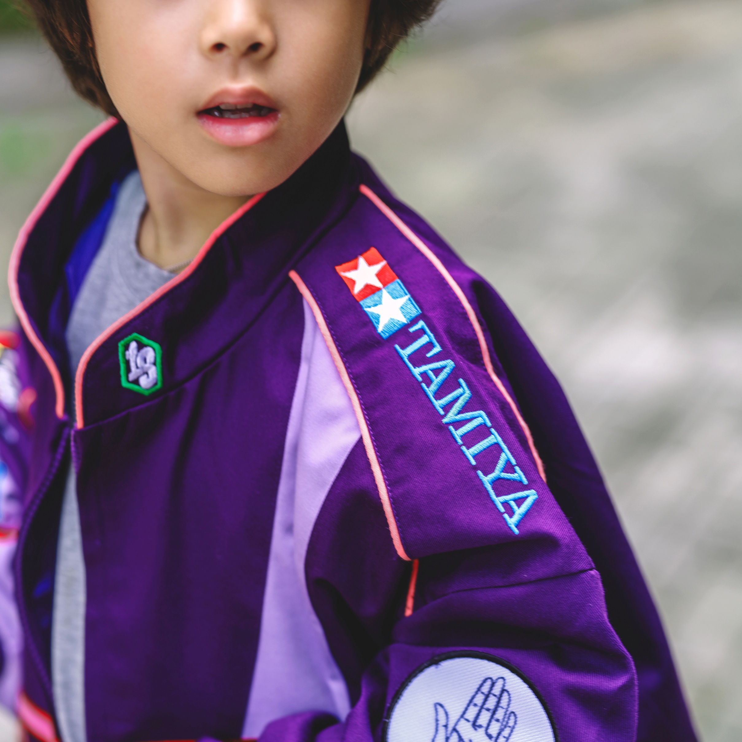 IAB Studio x Tamiya IAB Comets Racing Jacket Purple 착용 스타일 - 3