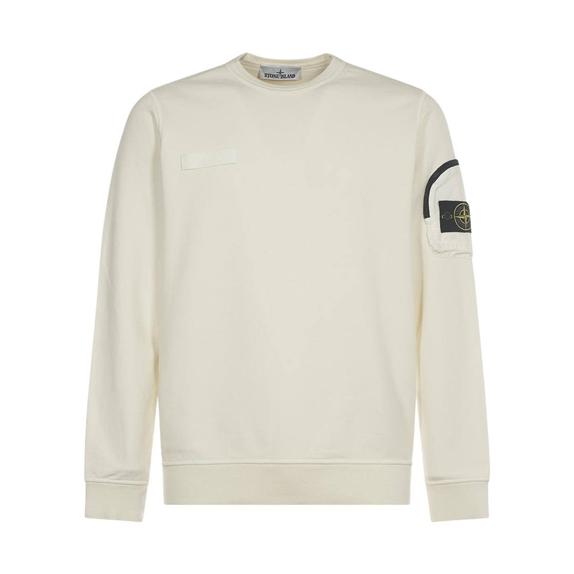 K1S1561000-03S0123-V0093 Stone Island 6100003 Cotton Fleece Crewneck Sweatshirt Ivory - 25SS