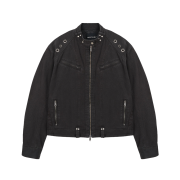 Vacant Archive Men Lewis Rider Eyelet Jacket Charcoal