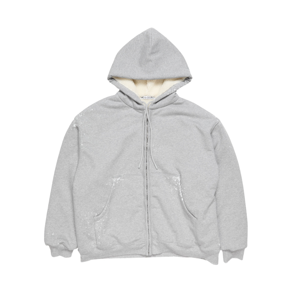 AI0178-990 (W) Acne Studios Hooded Zipper Sweater Grey Melange