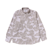 BAPE Stripe Camo Relaxed Fit Shirt Beige