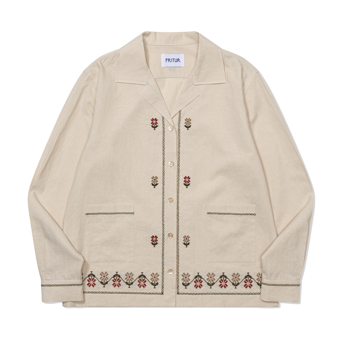 프리터 가드너 엠브로이더리 셔츠 베이지(FRITUR Gardener Embroidery Shirt Beige)