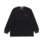 BAPE Solid Camo One Point Relaxed Fit Stripe L/S T-Shirt Black