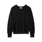 Haleine Metallic Trim V-Neck Knit Black (WT305)