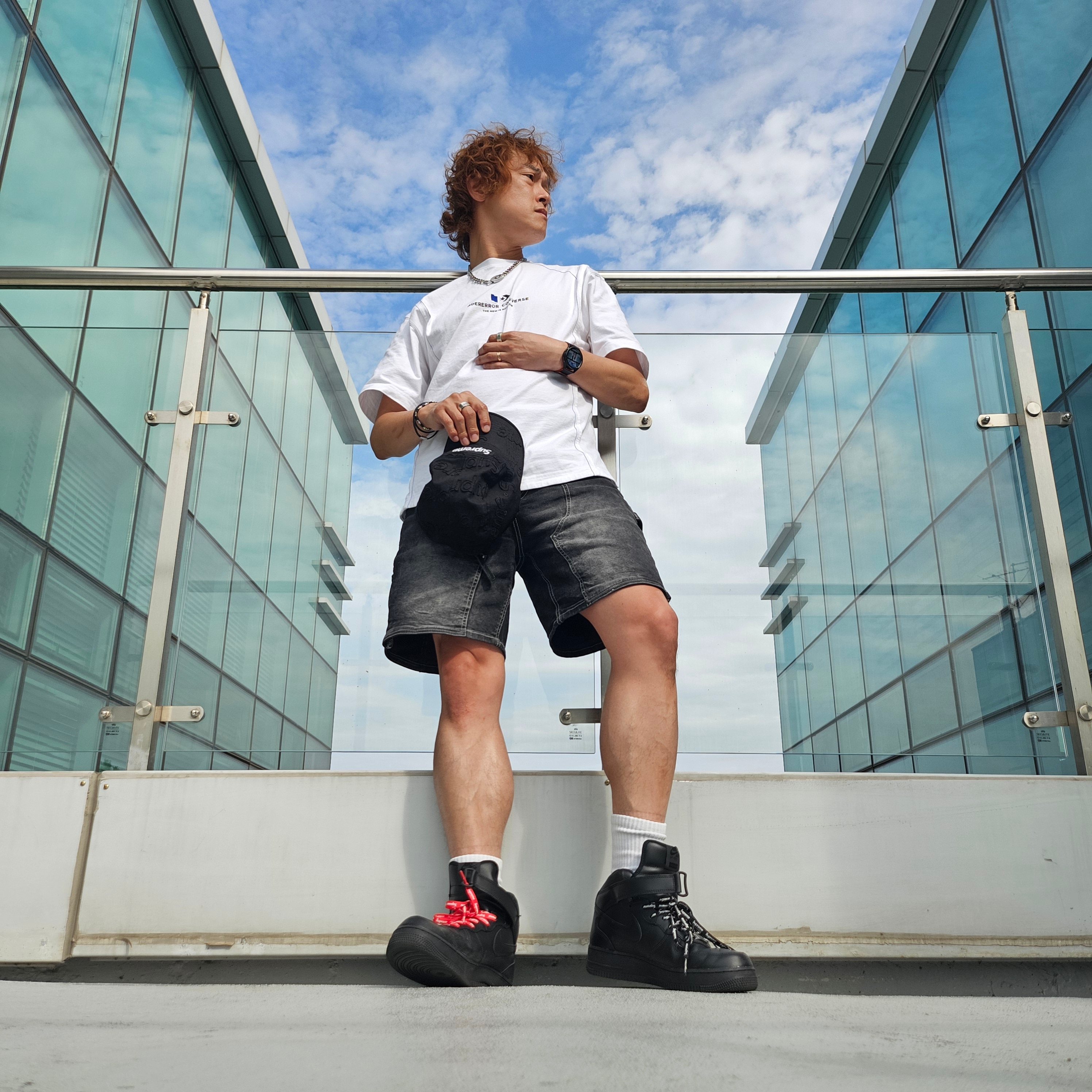 Diesel Dx1509 Stainless Steel Chain Necklace Silver, Converse x Ader Error T-Shirt Cloud Dancer 착용 스타일 - 5
