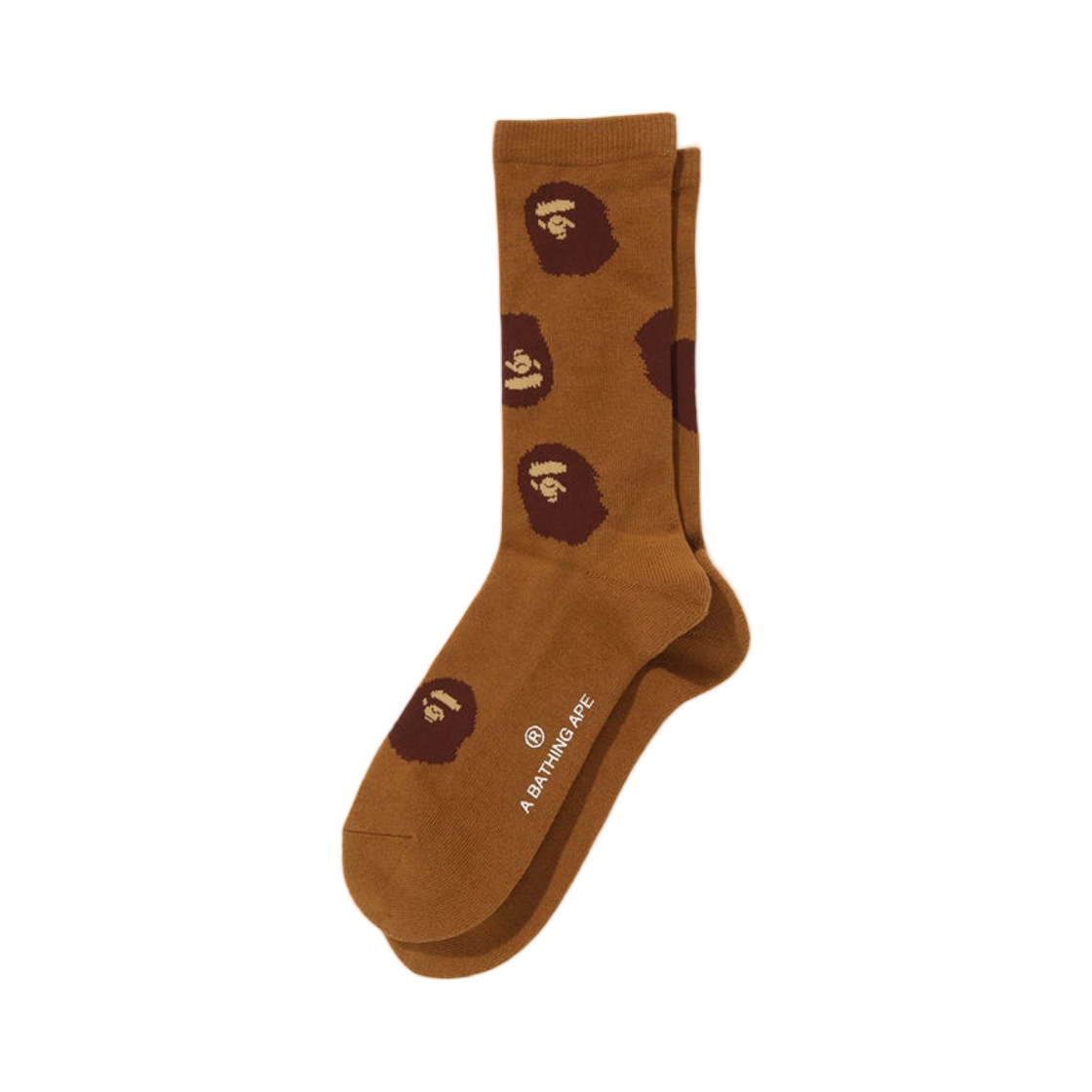베이프 에이프 헤드 패턴 삭스 브라운(BAPE Ape Head Pattern Socks Brown)
