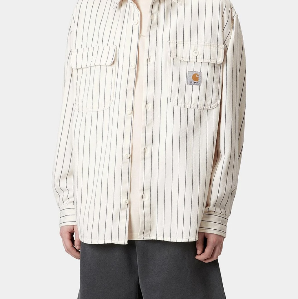 Carhartt WIP Hendry Shirt Jac Wax Dark Navy 착용 스타일 - 1
